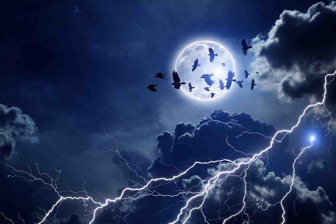 Lightning Storm Moon Wallpapers Wallpaper Cave