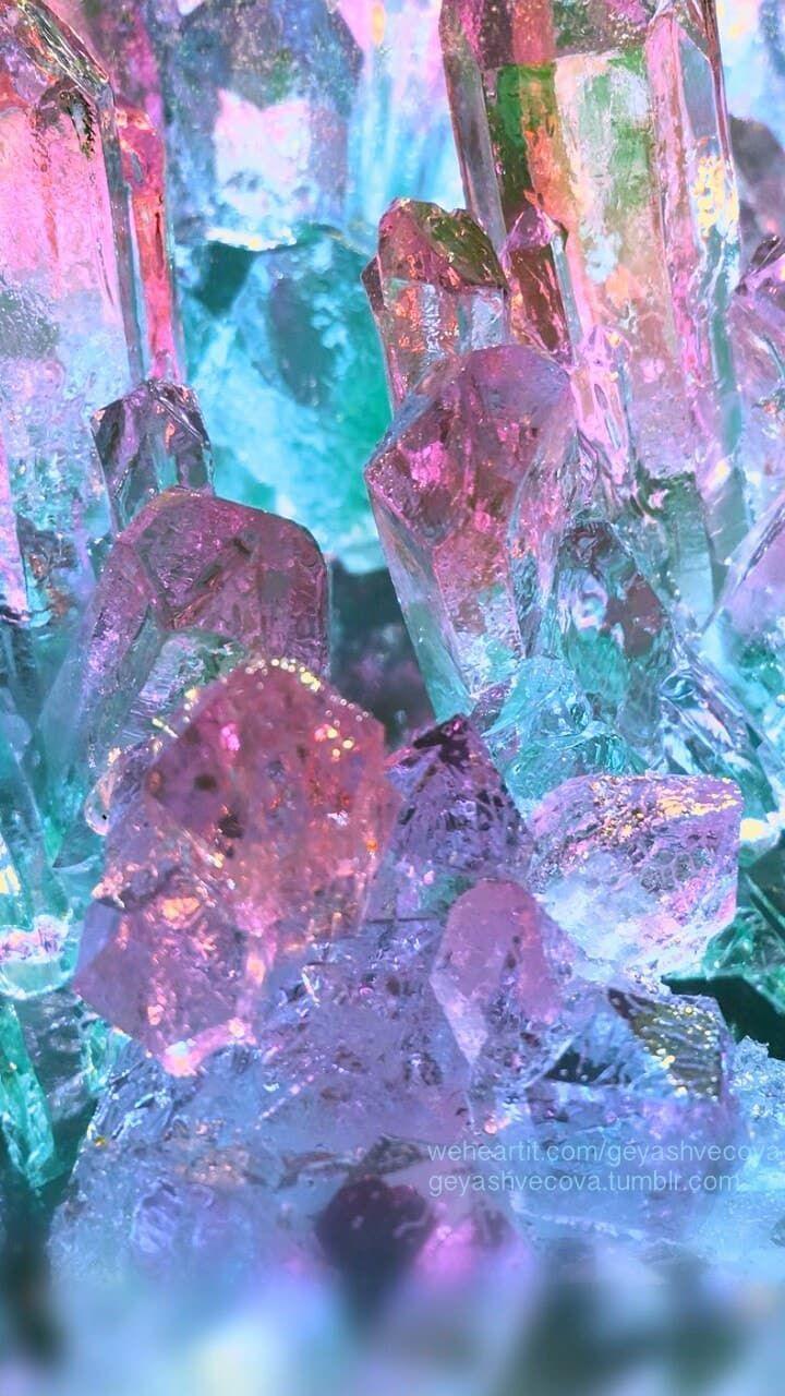 Purple Neon Crystal Stone Wallpapers Wallpaper Cave