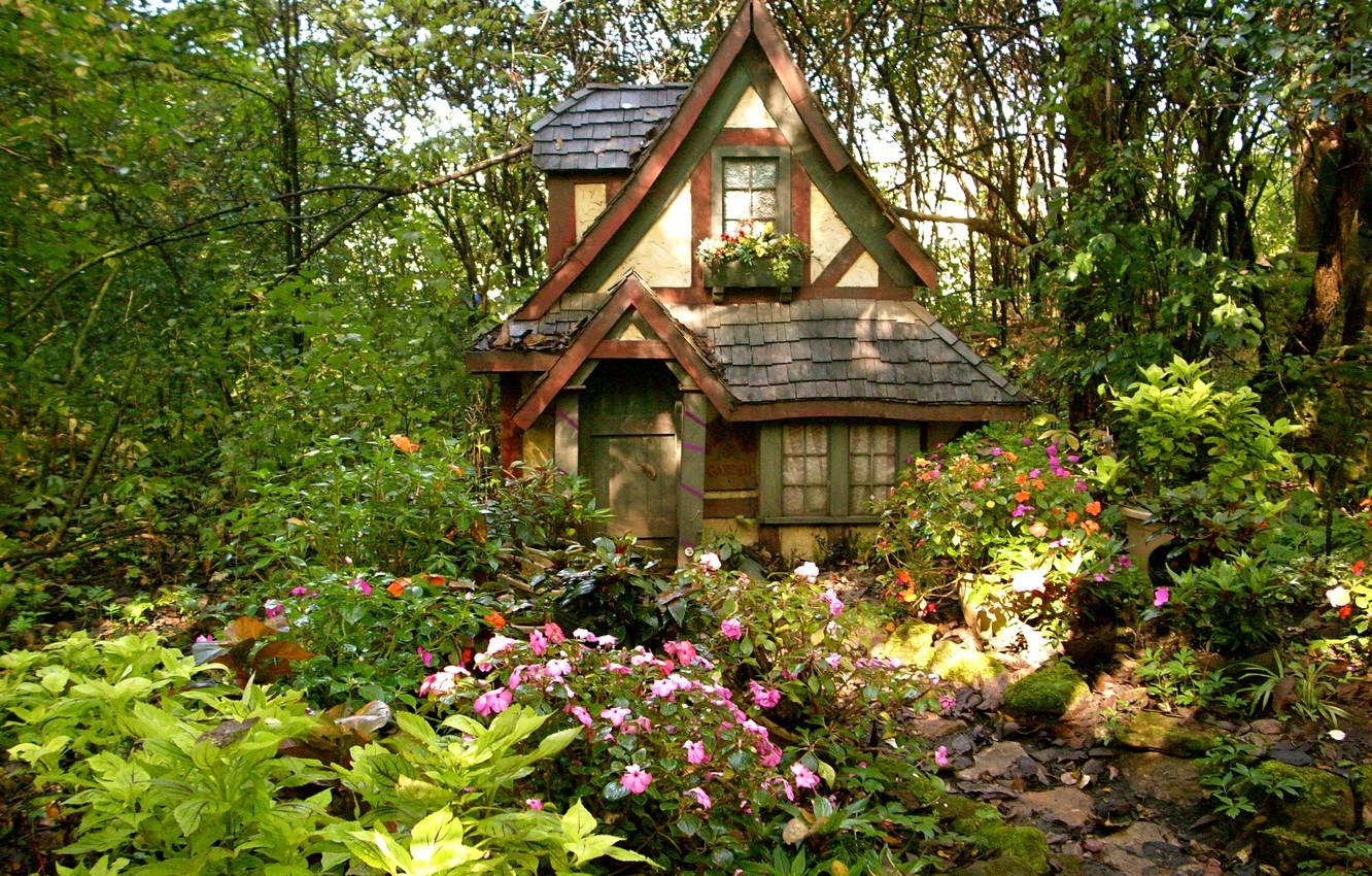 Flower Garden With Cottage Wallpapers Wallpaper Cave