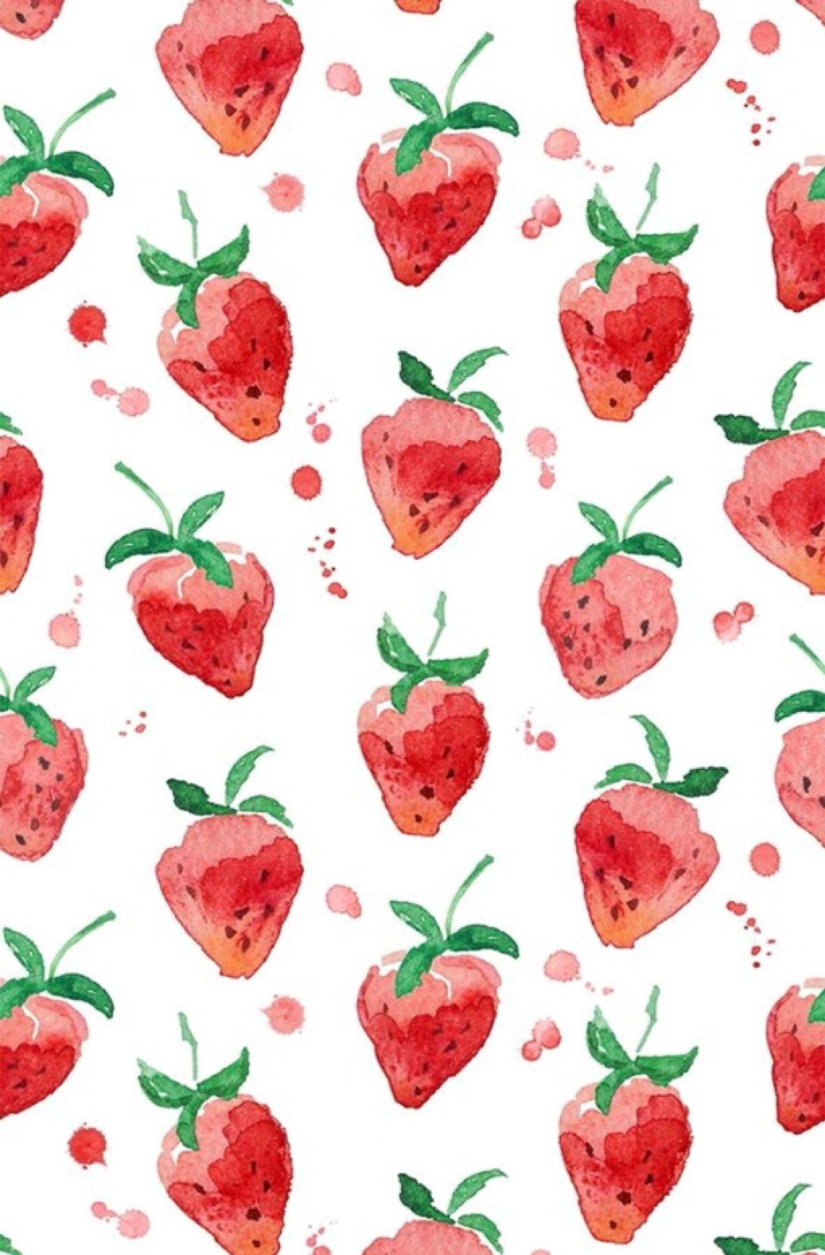 Strawberry Watercolor Wallpapers - Wallpaper Cave