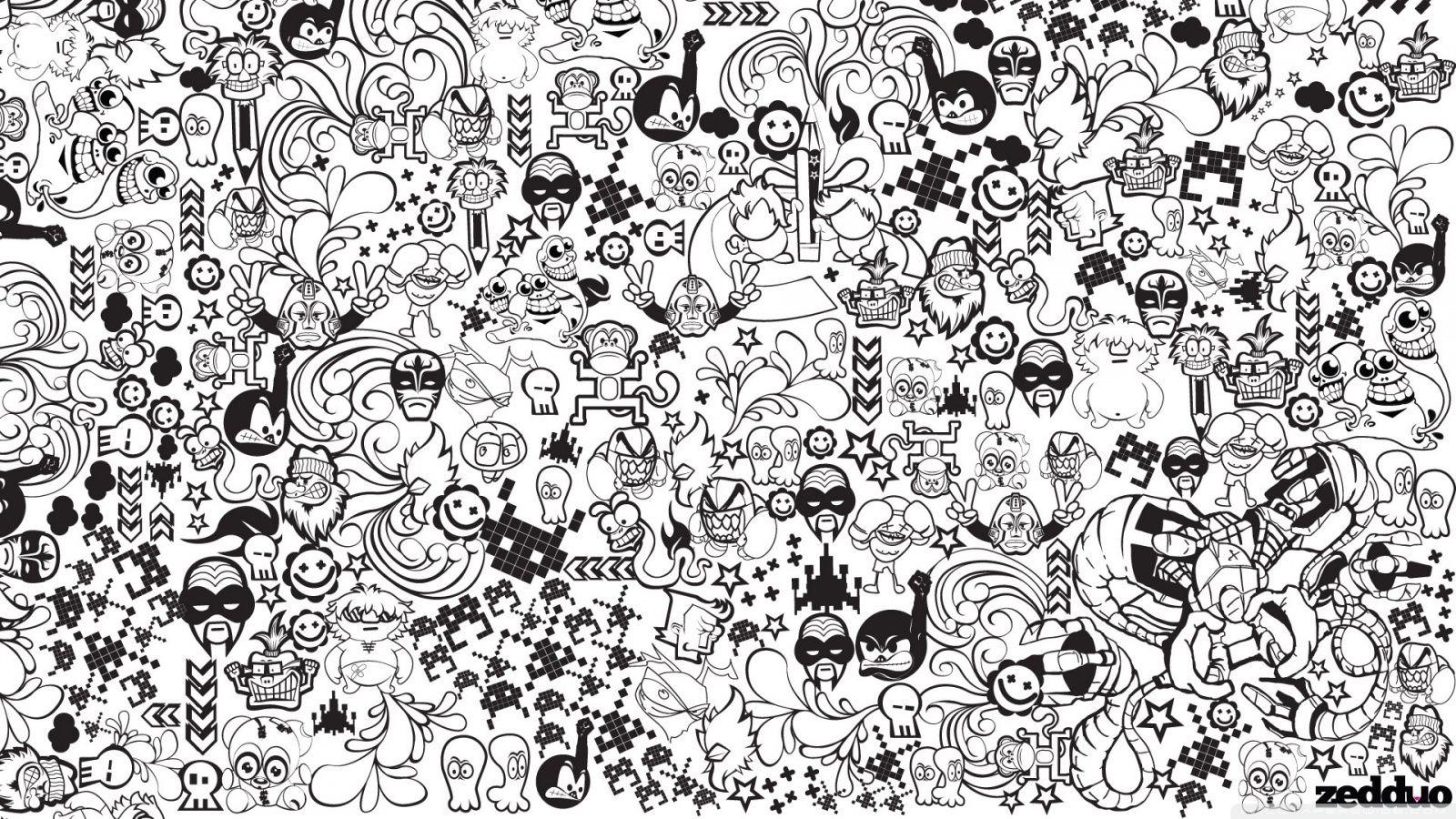 Black And White Cartoon Wallpapers Wallpaper Cave