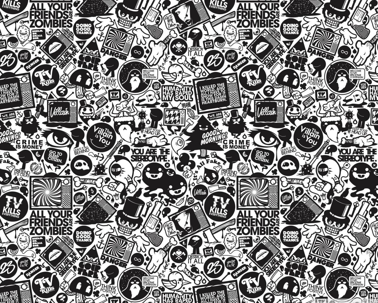 Black And White Cartoon Wallpapers Wallpaper Cave