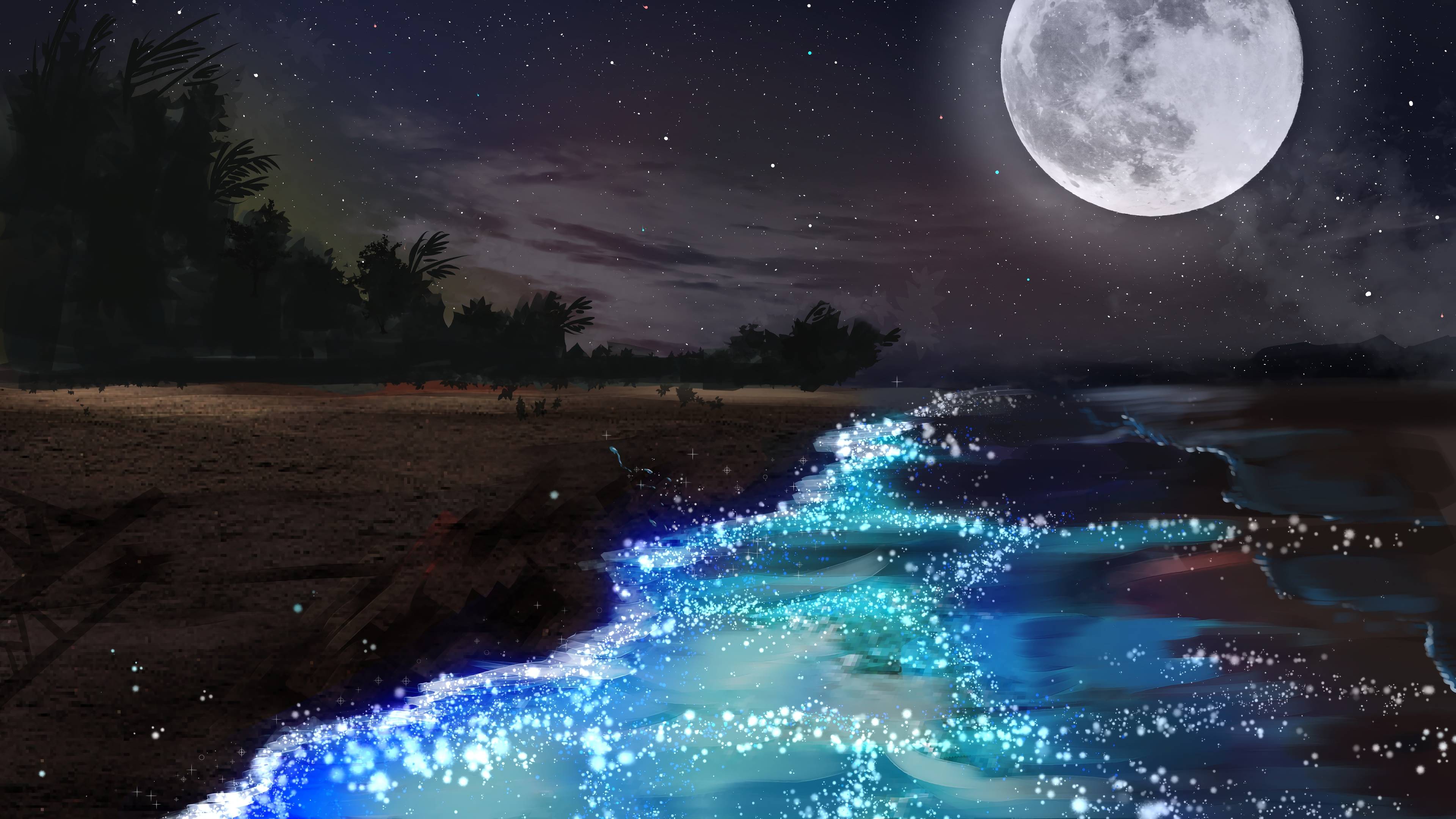 Night At Beach 4k Wallpapers Wallpaper Cave