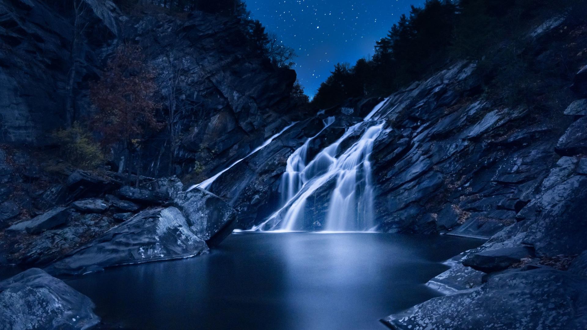 Waterfall Night Wallpapers Wallpaper Cave