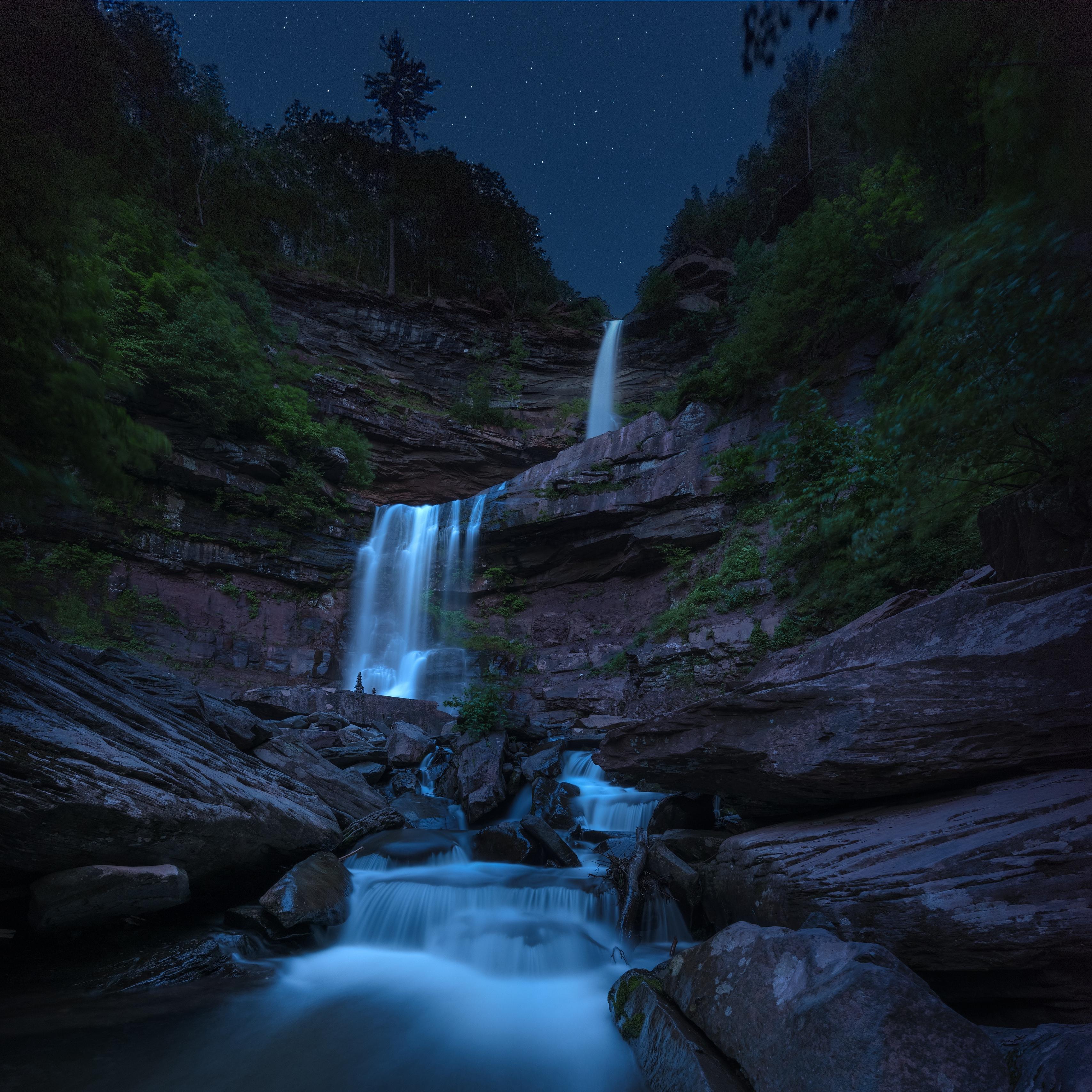 Waterfall Night Wallpapers Wallpaper Cave