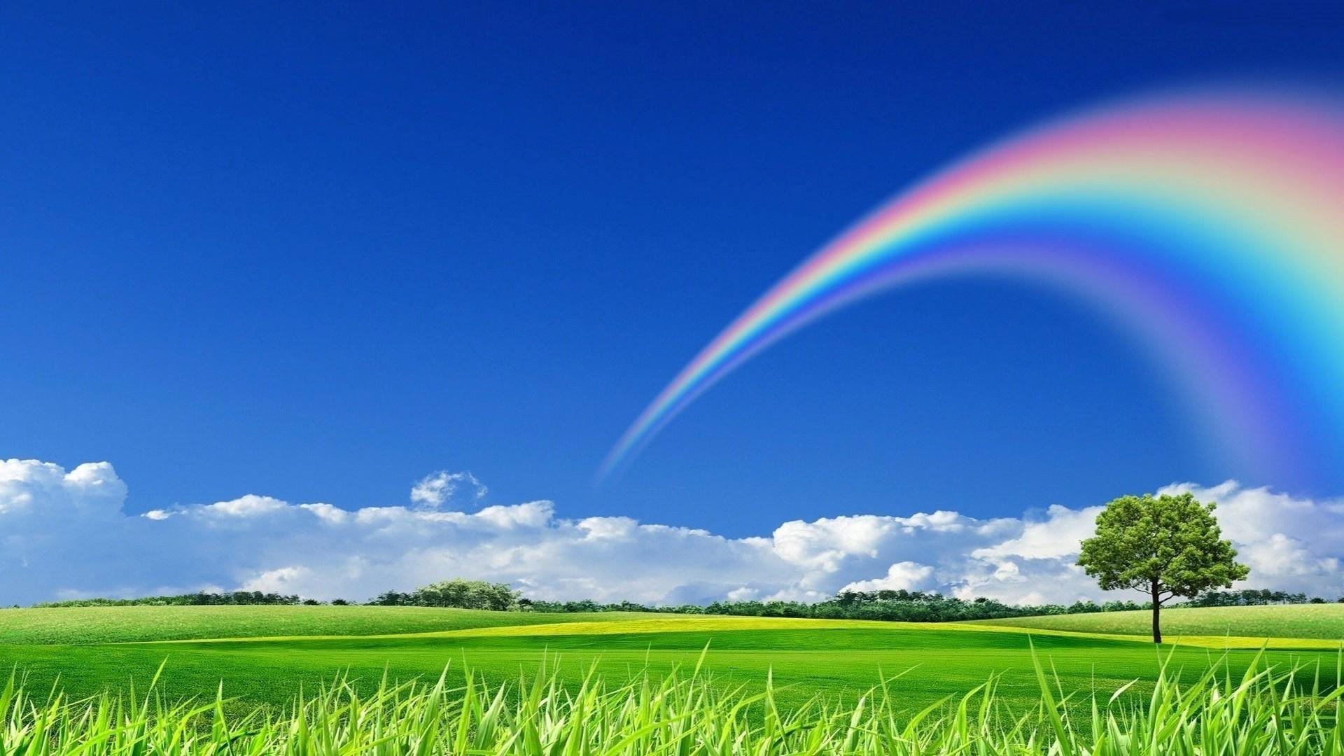 Blue Sky Rainbow Wallpapers Wallpaper Cave