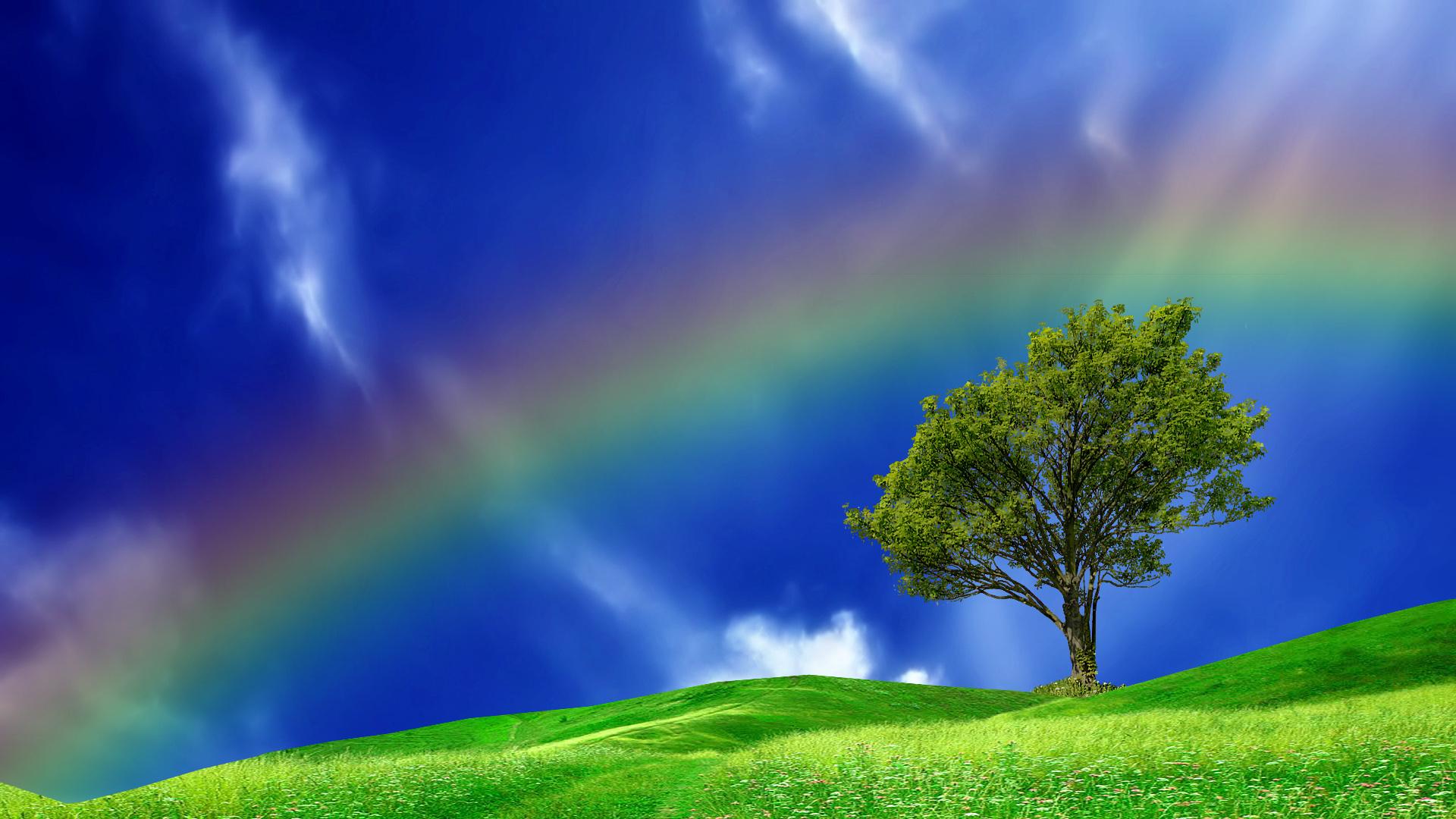Blue Sky Rainbow Wallpapers Wallpaper Cave
