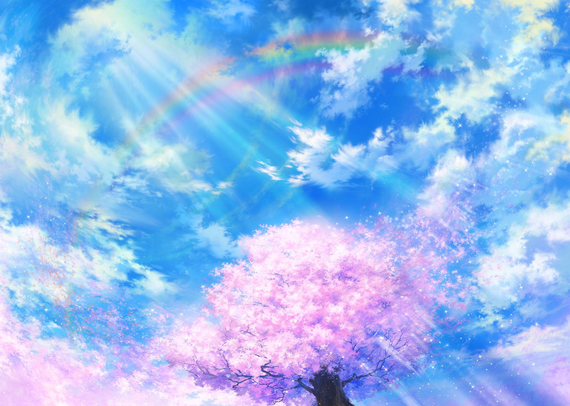 Blue Sky Rainbow Wallpapers Wallpaper Cave
