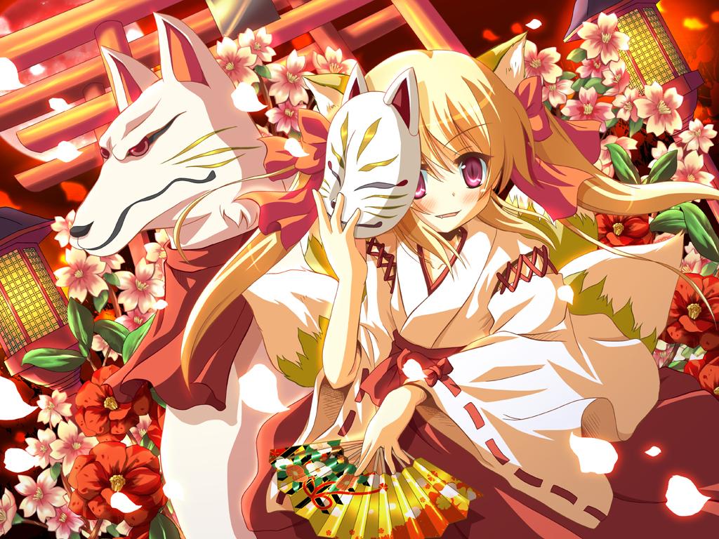 Mask Kitsune Anime Girl Wallpapers Wallpaper Cave