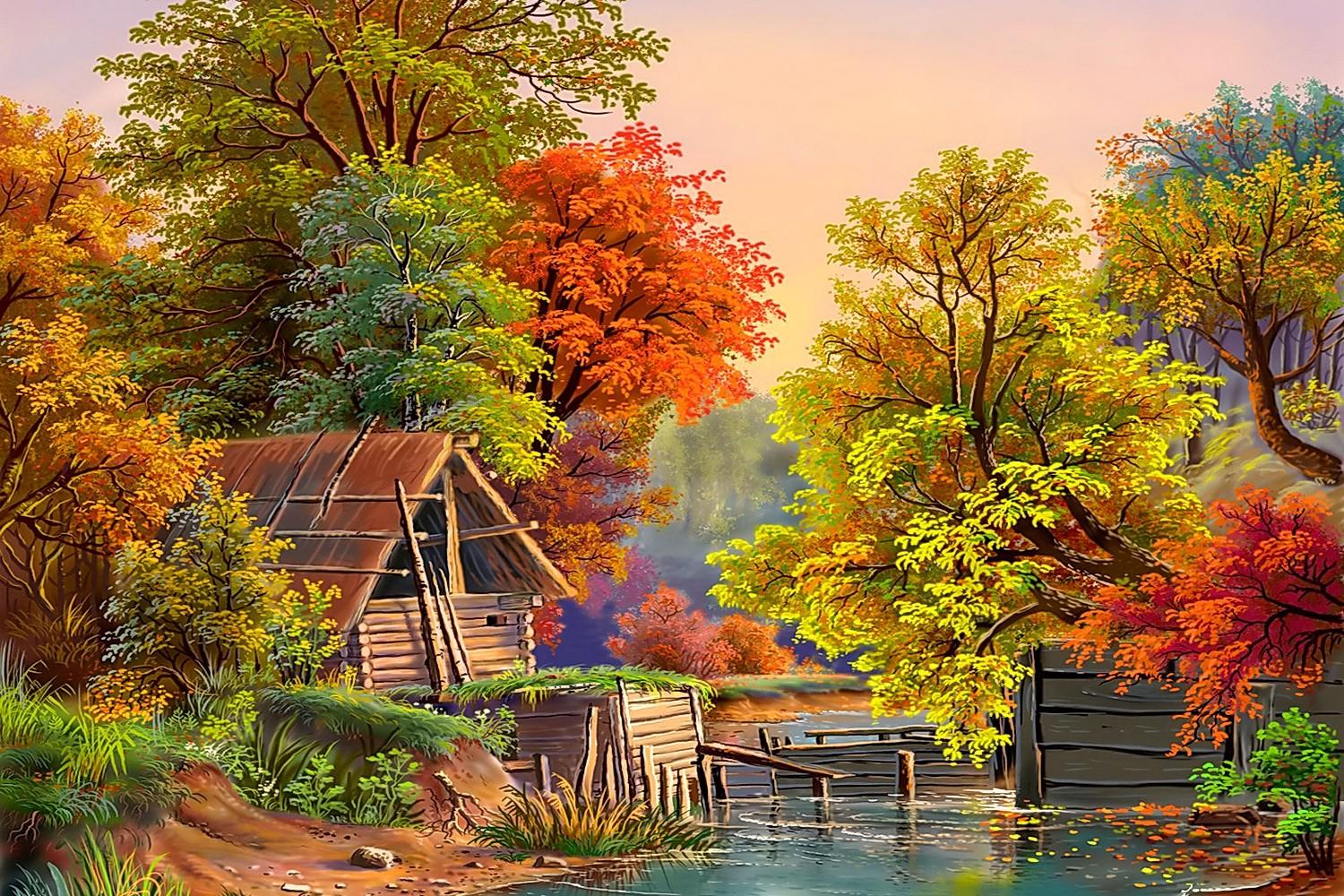 Autumn Painting Wallpapers Wallpaper Cave
