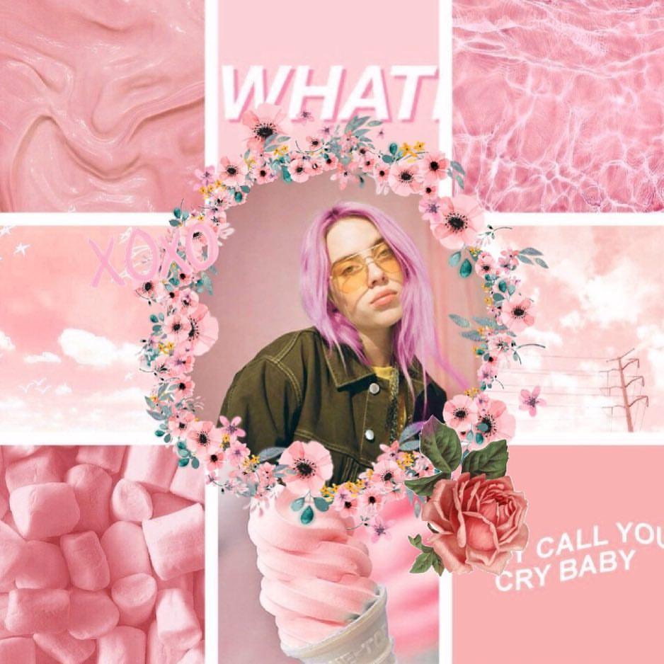 Billie Eilish Pink Background