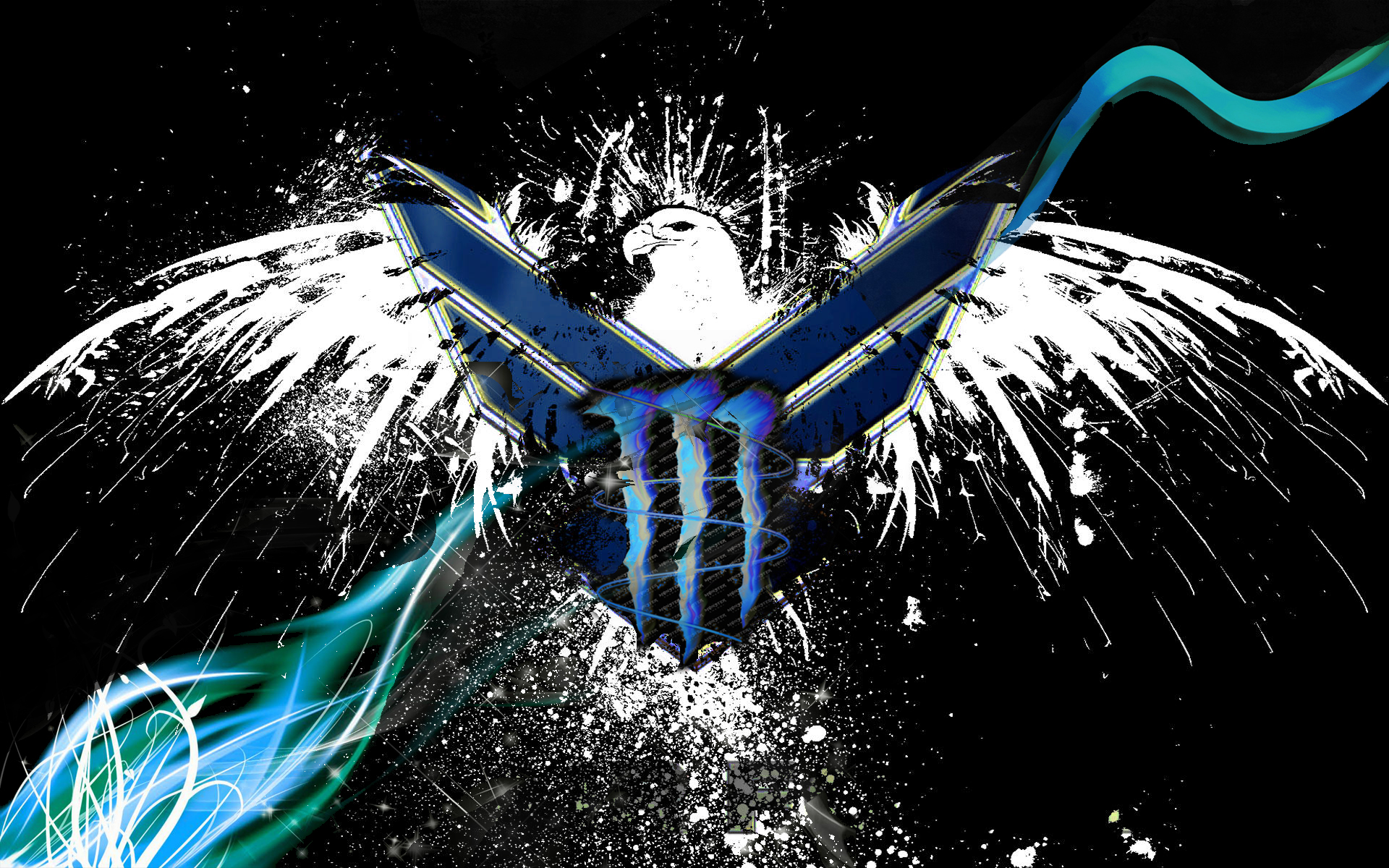 Blue Monster Energy Drink Wallpaper