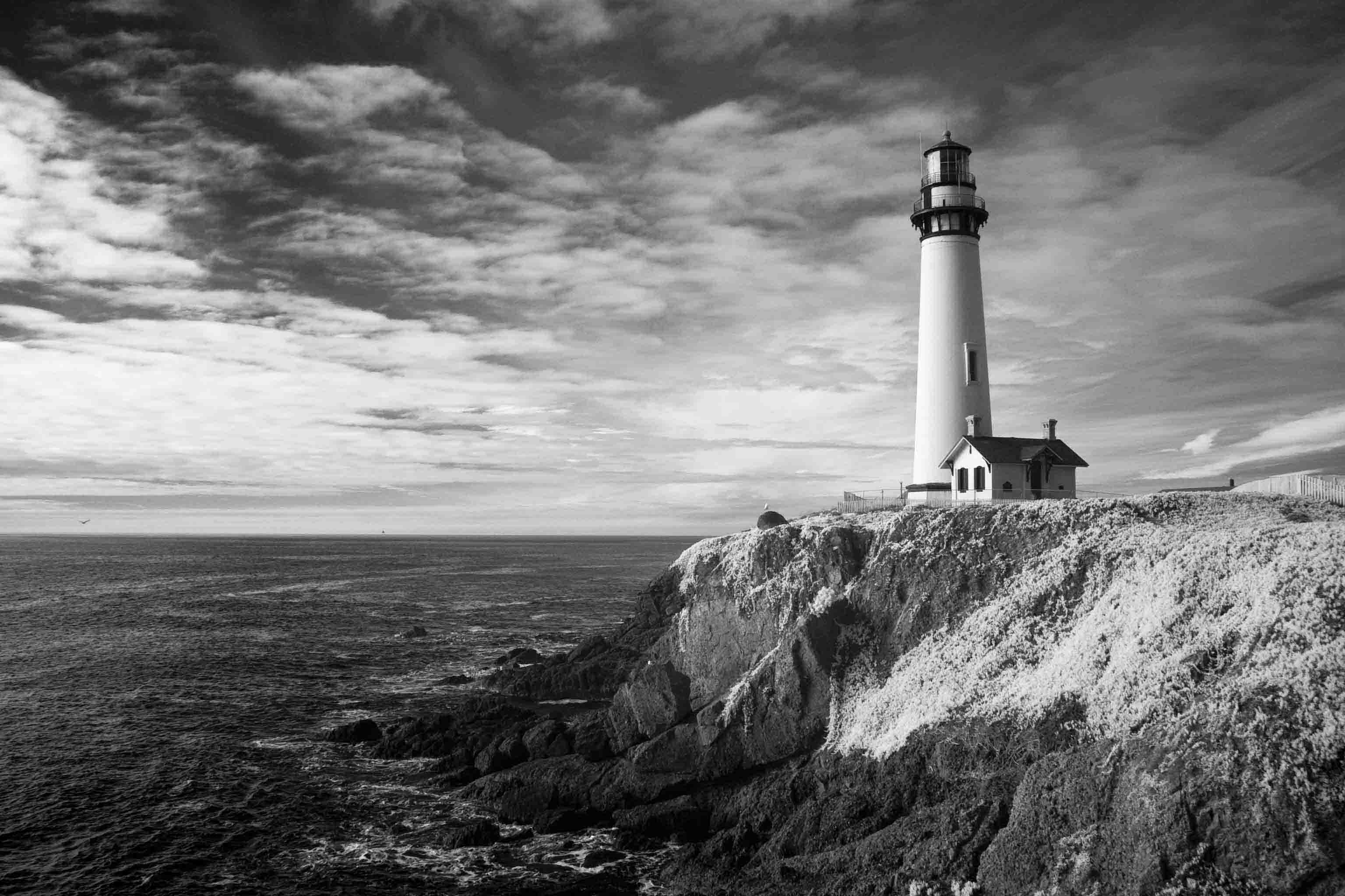 Lighthouse Coast Black And White Wallpapers Wallpaper Cave