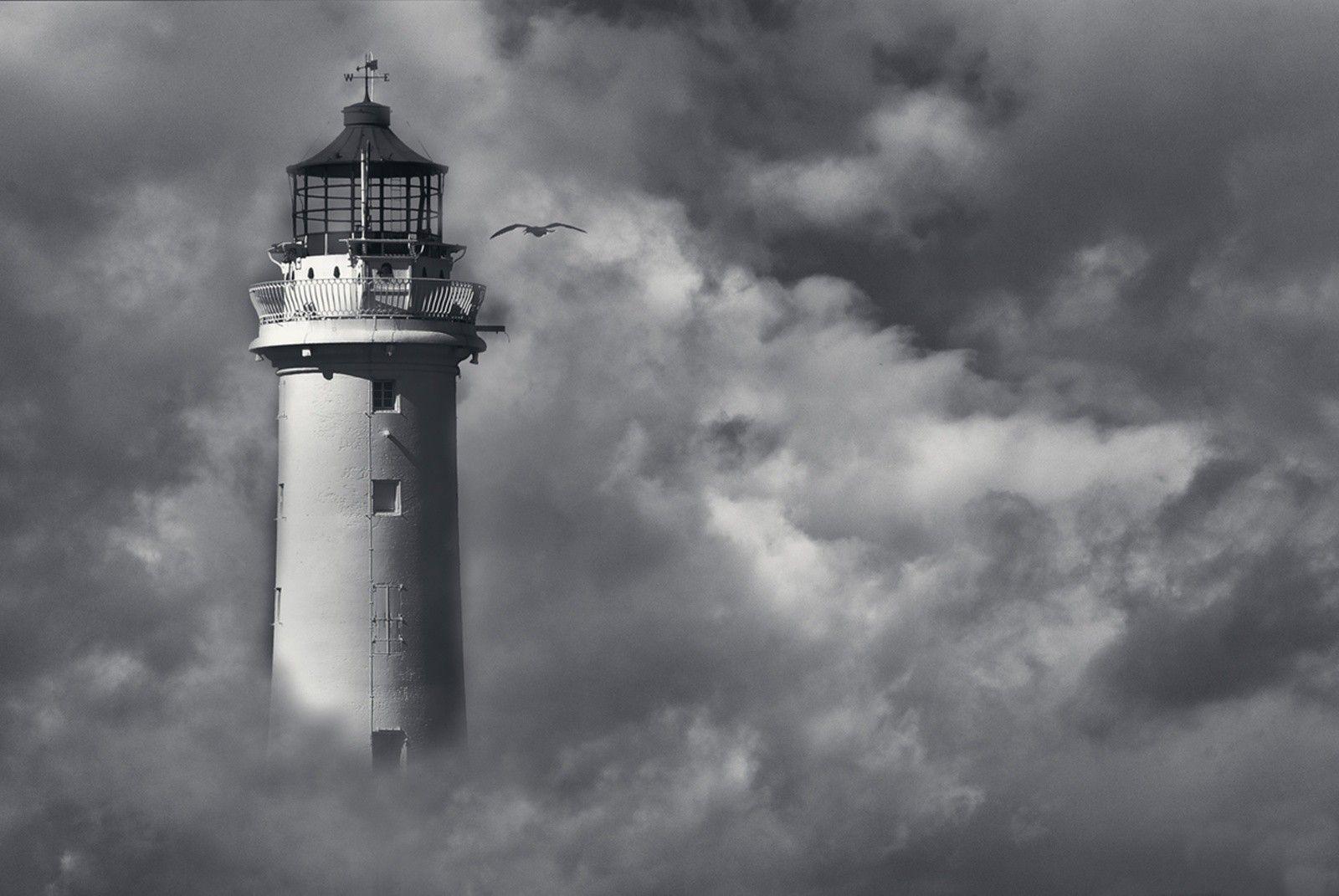 Lighthouse Coast Black And White Wallpapers Wallpaper Cave