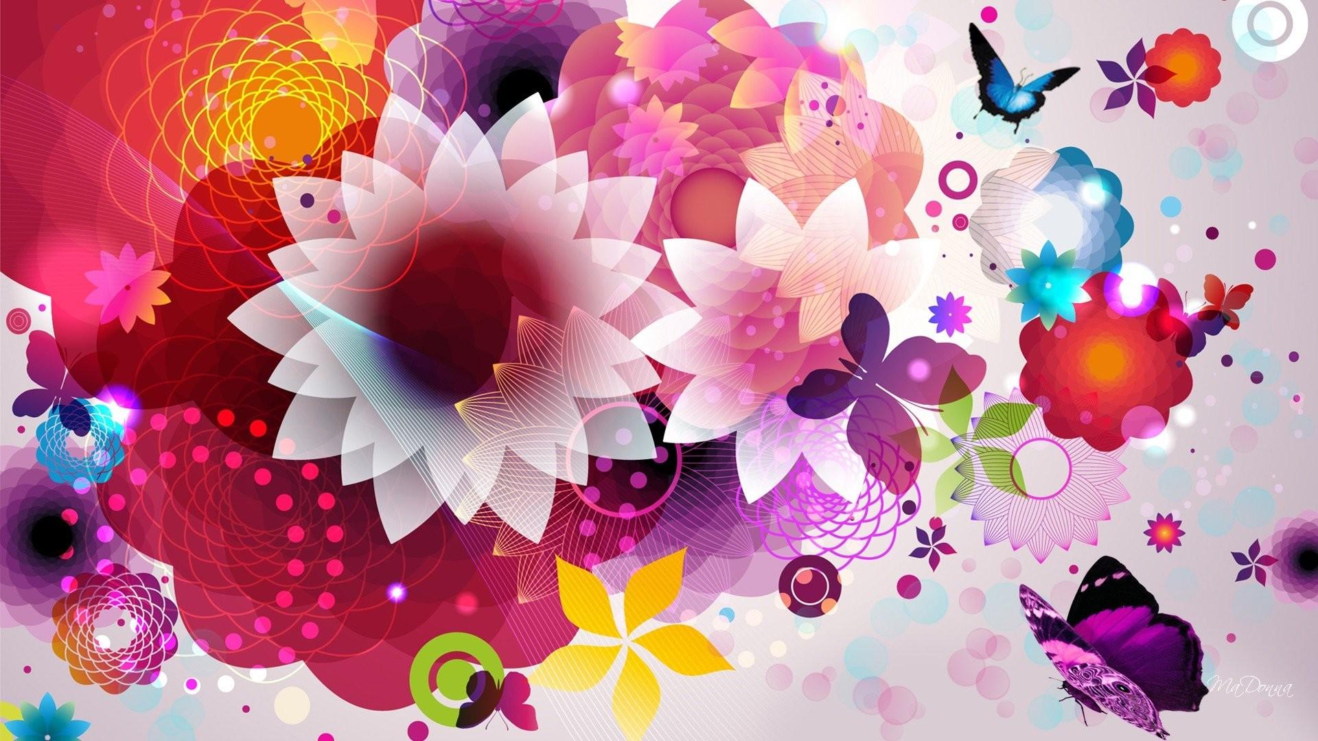 Colorful Abstract Flower Wallpapers Wallpaper Cave