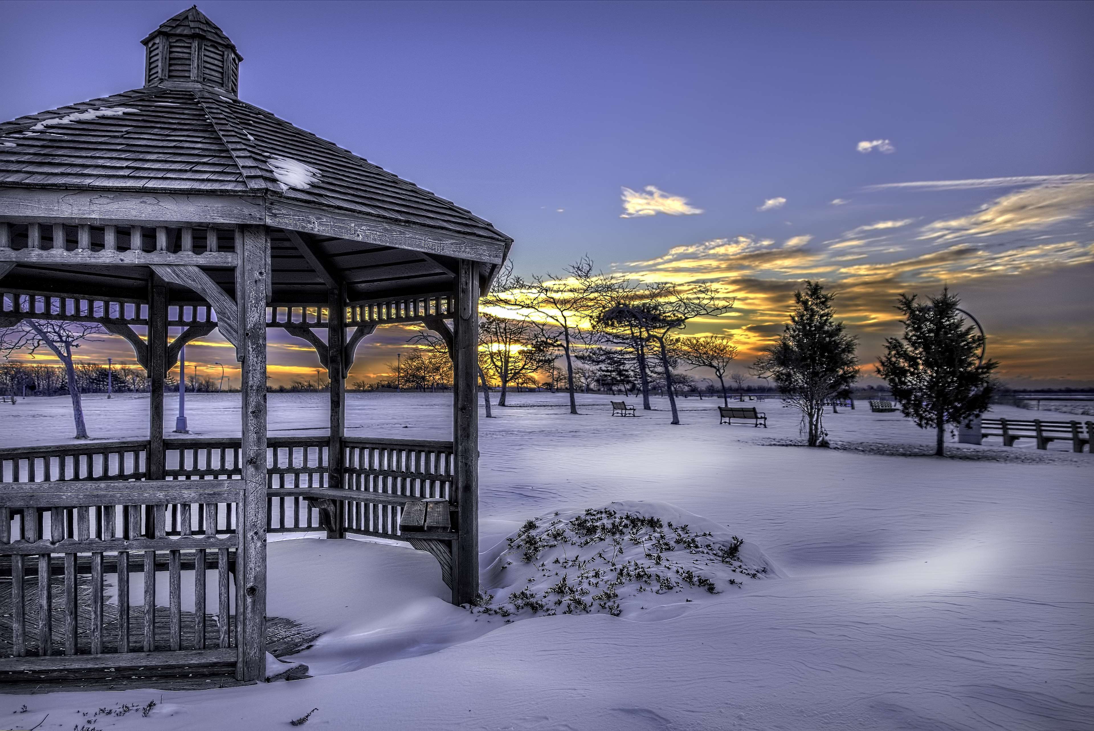 Winter Gazebo Wallpapers Wallpaper Cave