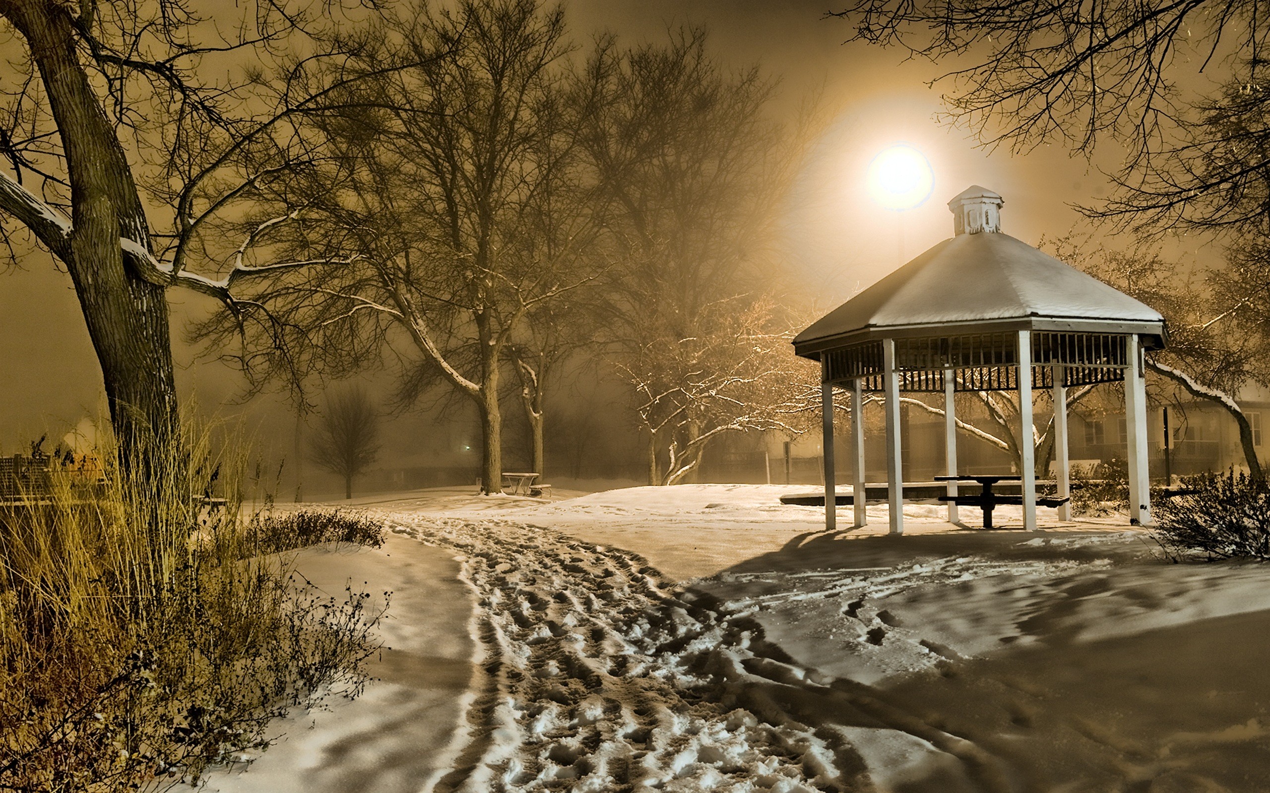 Winter Gazebo Wallpapers Wallpaper Cave