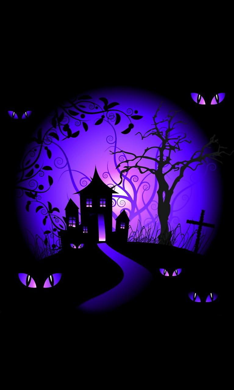 Purple And Black Halloween Wallpapers Wallpaper Cave