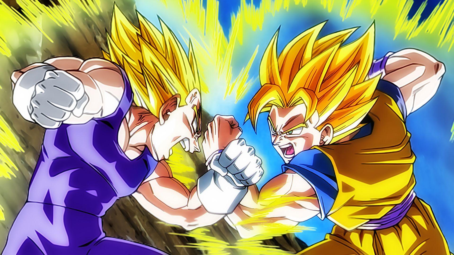 Goku And Vegeta Fighting Wallpapers Wallpaper Cave