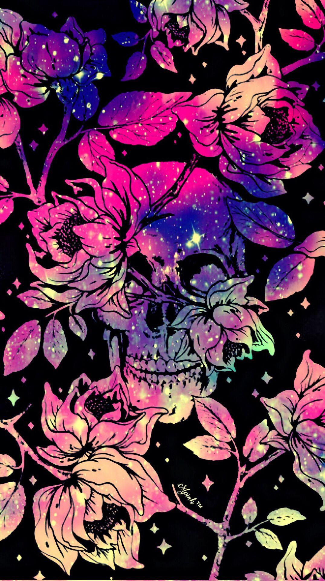Floral Skull Wallpapers Wallpaper Cave