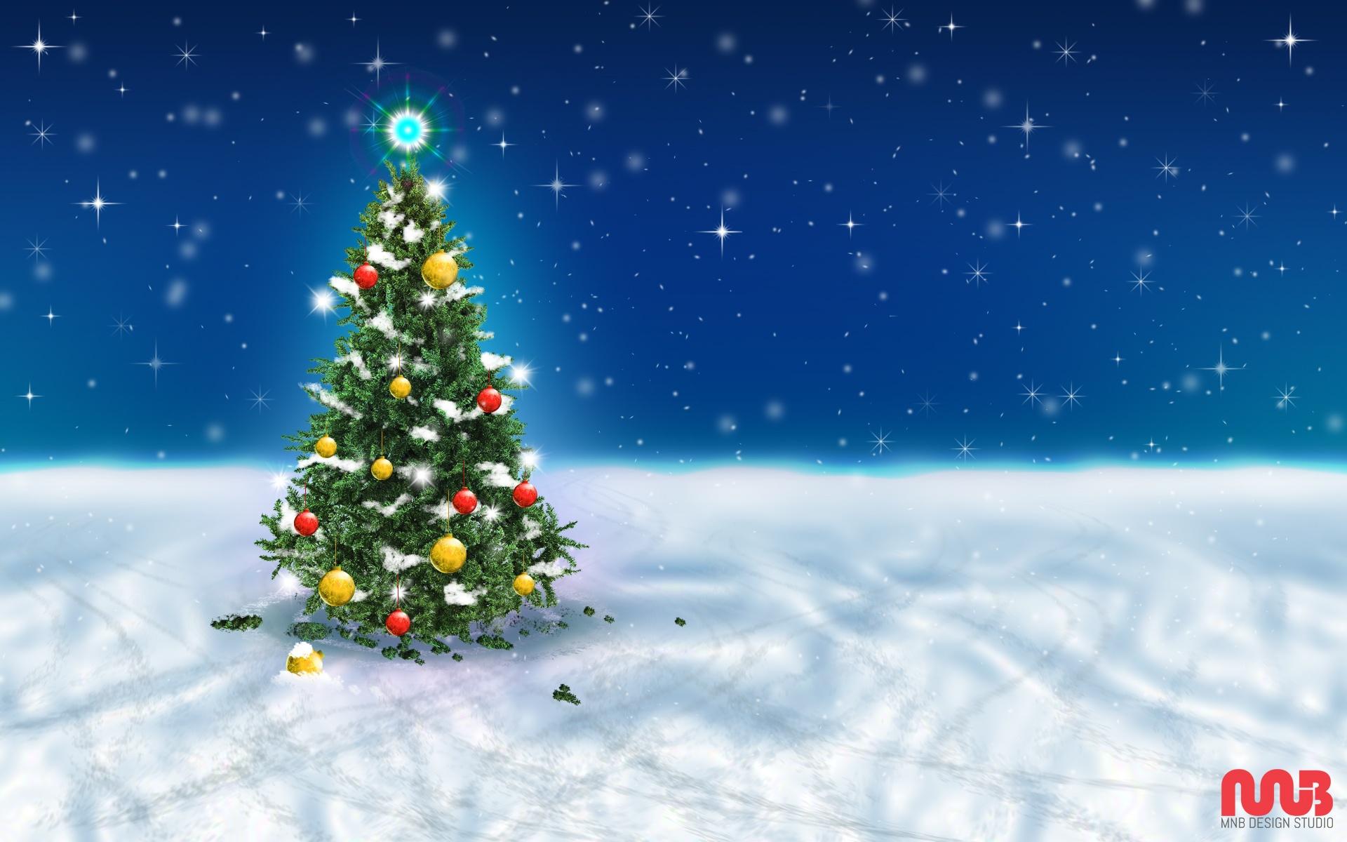 Snow Christmas Tree Wallpapers Wallpaper Cave