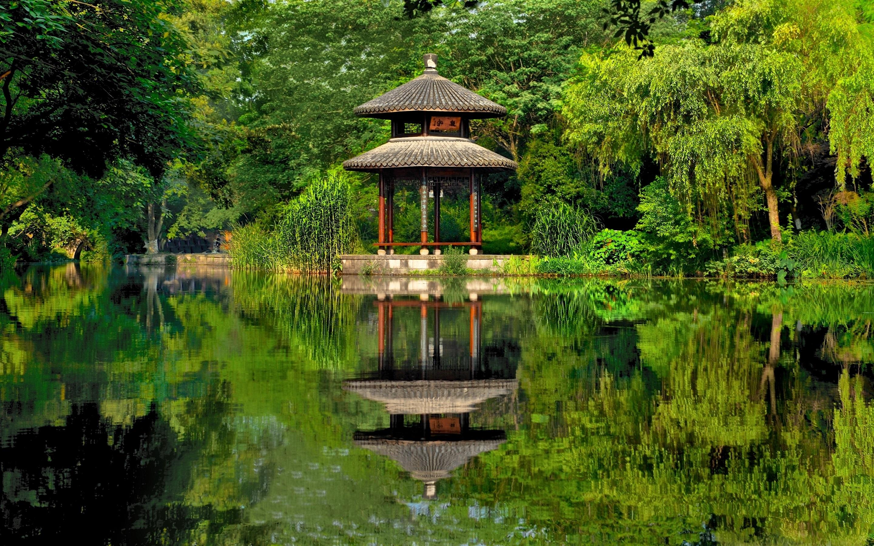 Gazebo Pond Wallpapers Wallpaper Cave