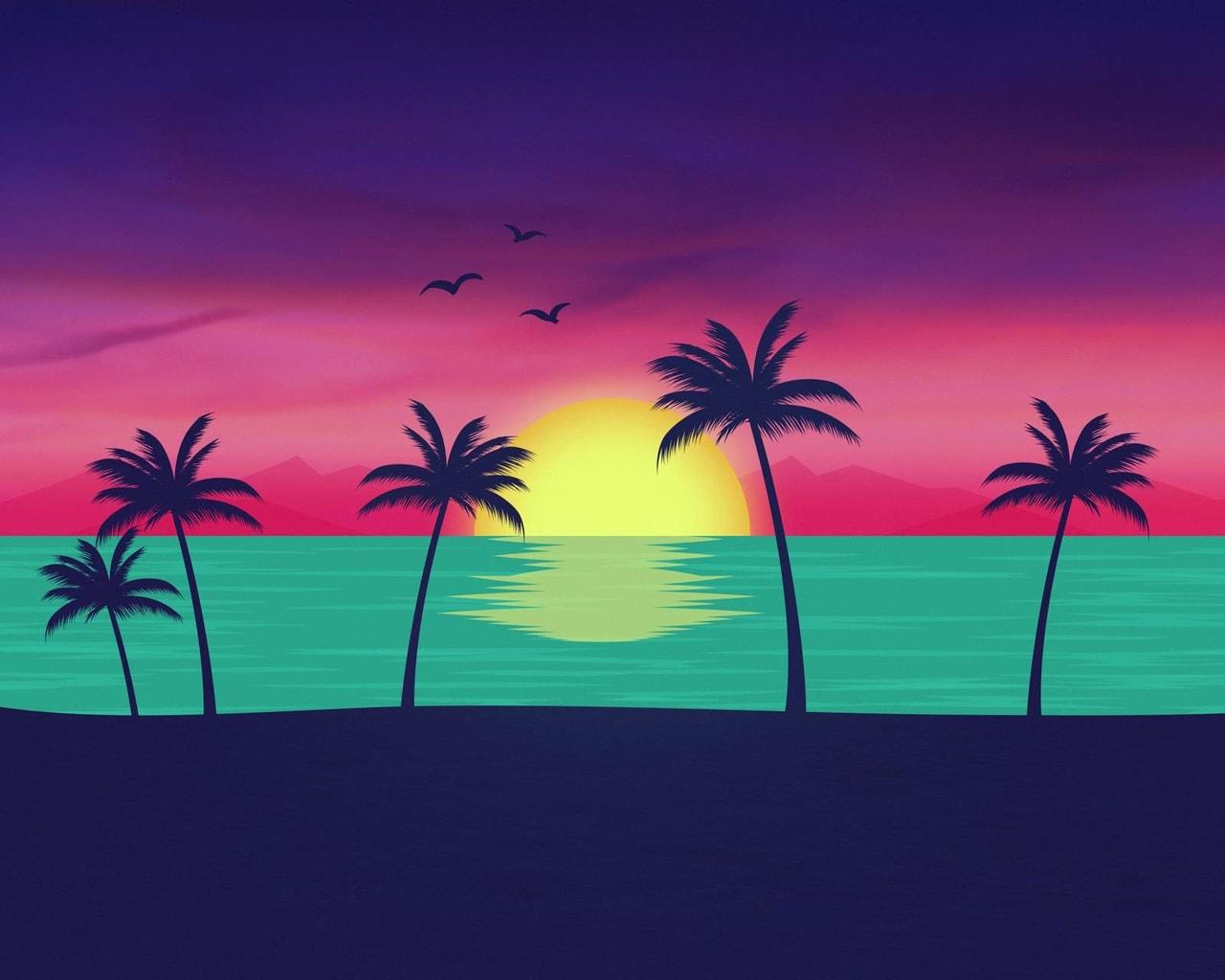 Retro Beach Background