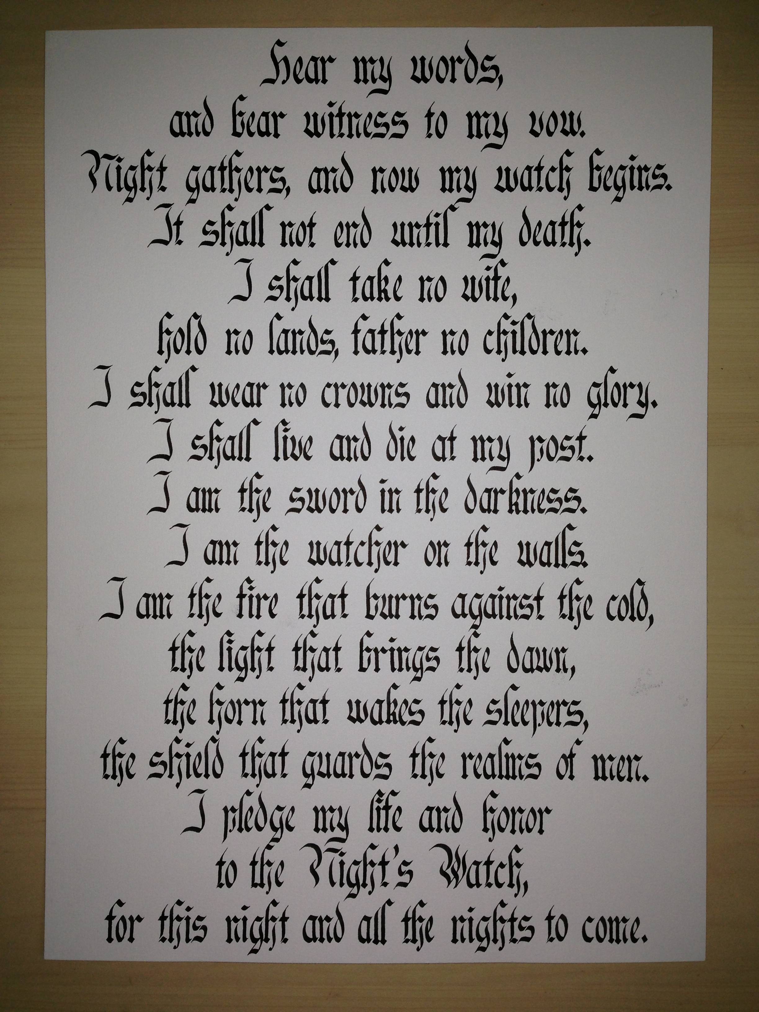 Night's Watch Vow Phone Wallpapers Wallpaper Cave