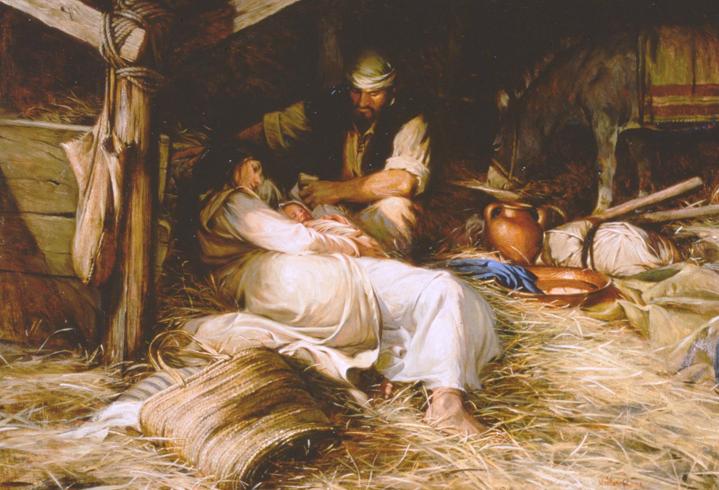Mary Laying Baby Jesus In A Manger Wallpapers Wallpaper Cave