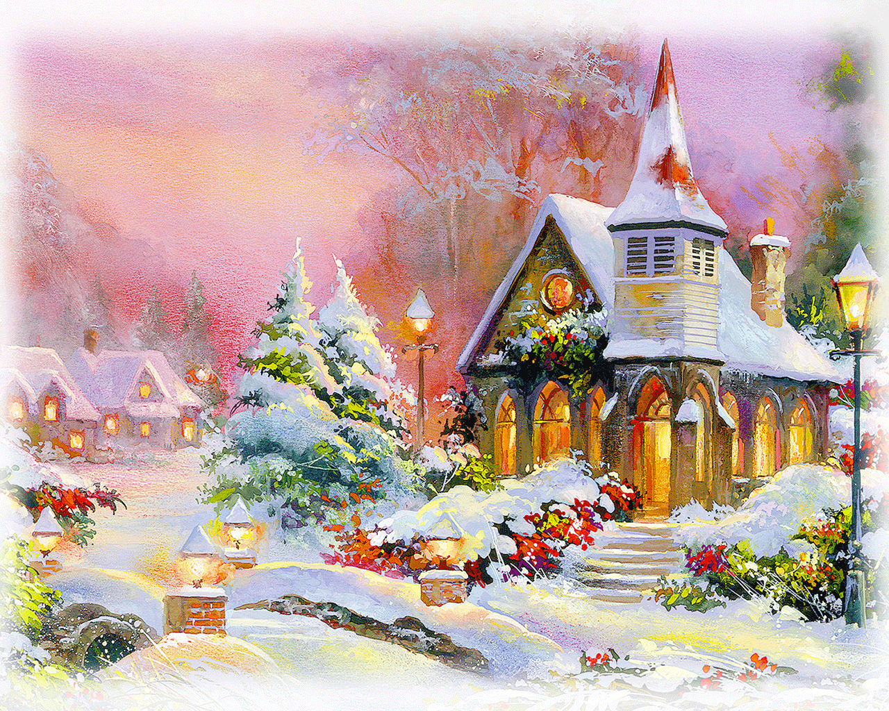 Christmas Church Scenes Wallpapers Wallpaper Cave