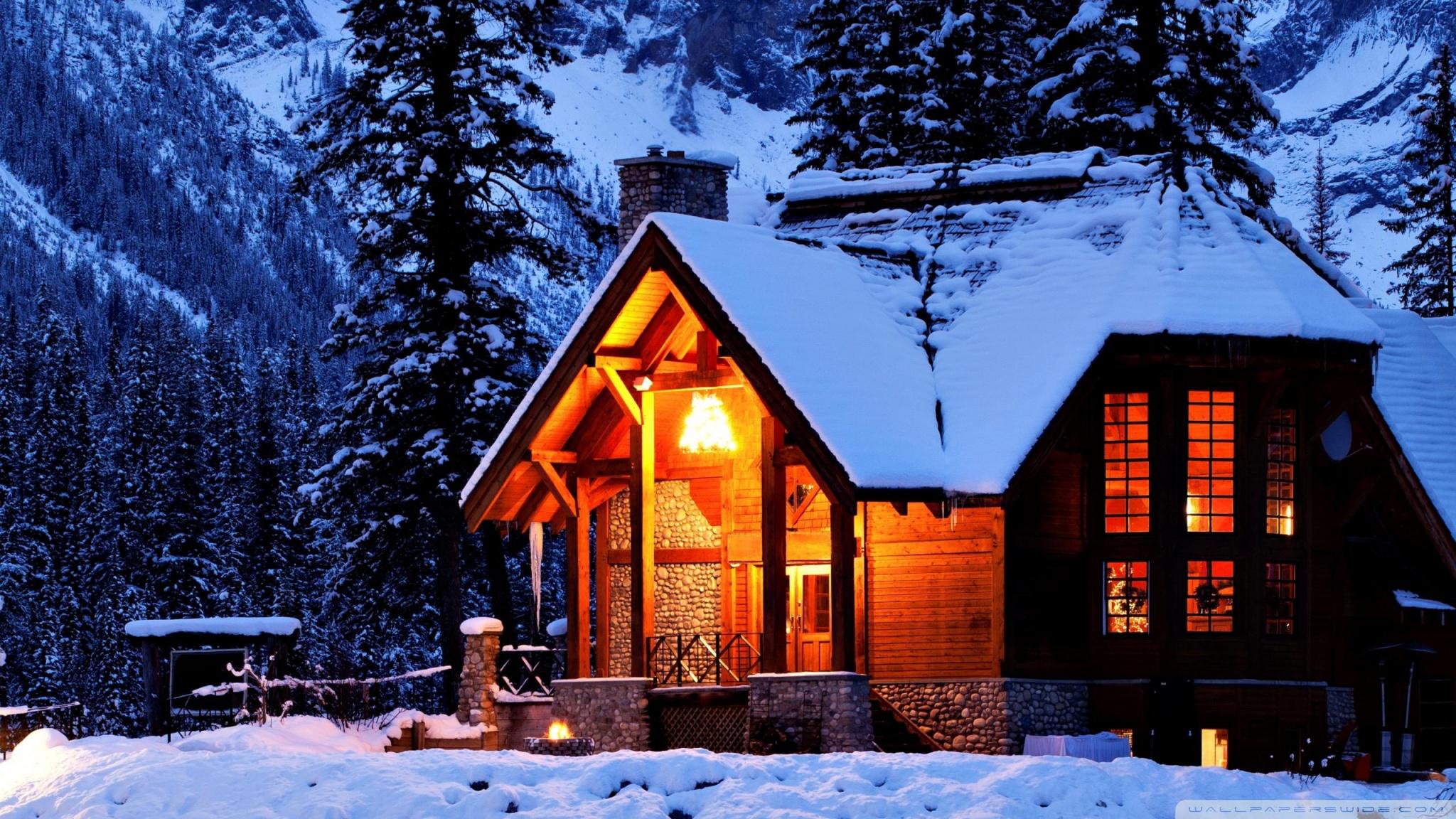 Winter House Snow Wallpapers Wallpaper Cave