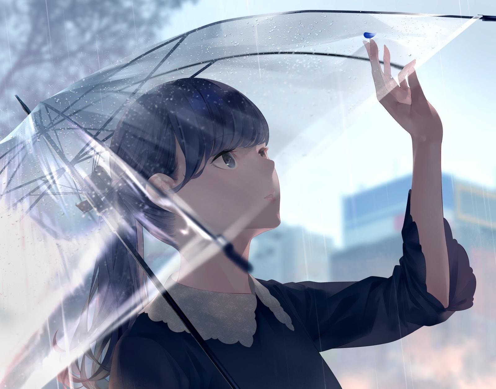 Anime Rain Girl Umbrella Wallpapers Wallpaper Cave