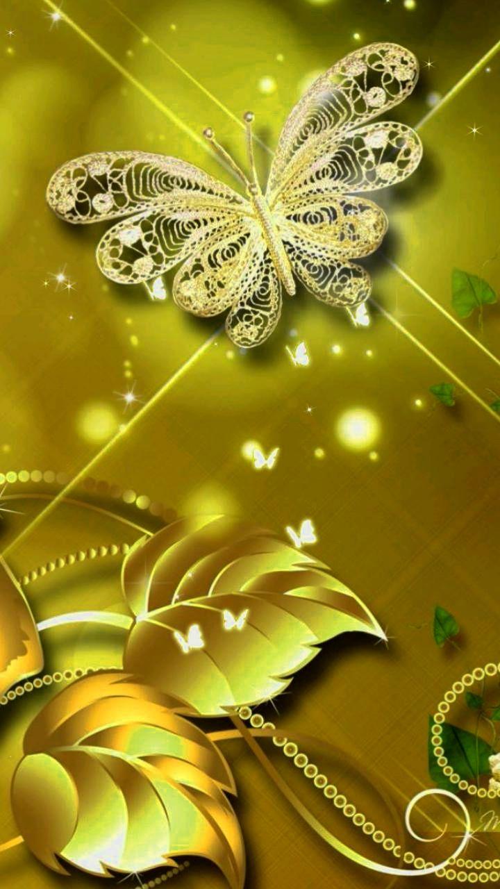 Golden Butterfly Wallpapers Wallpaper Cave