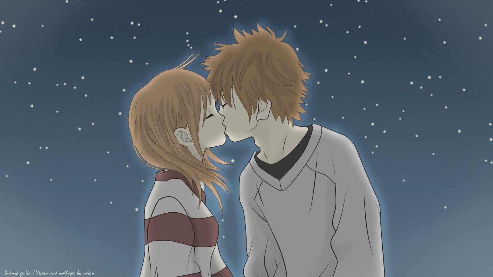 Cute Anime Girl And Boy Kiss Wallpapers Wallpaper Cave