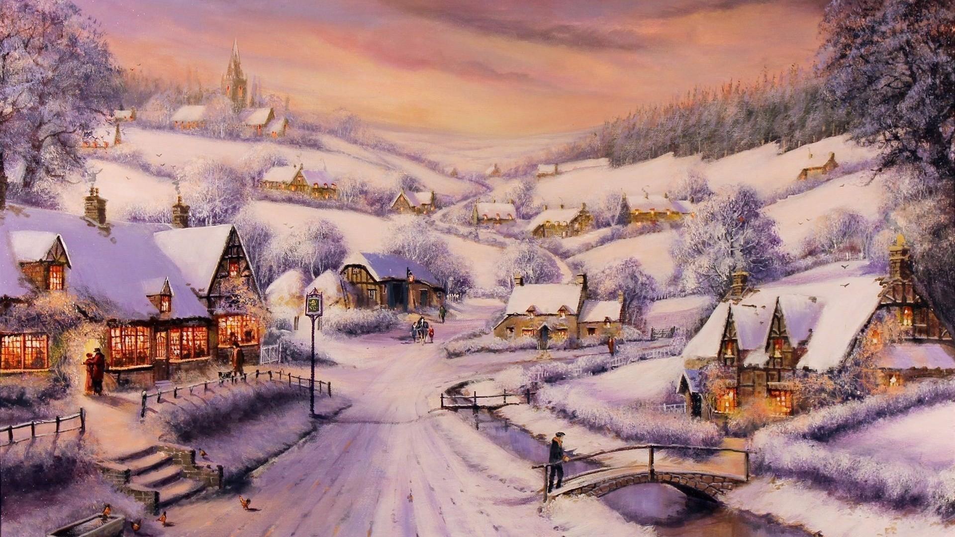 Winter Village Wallpapers Wallpaper Cave