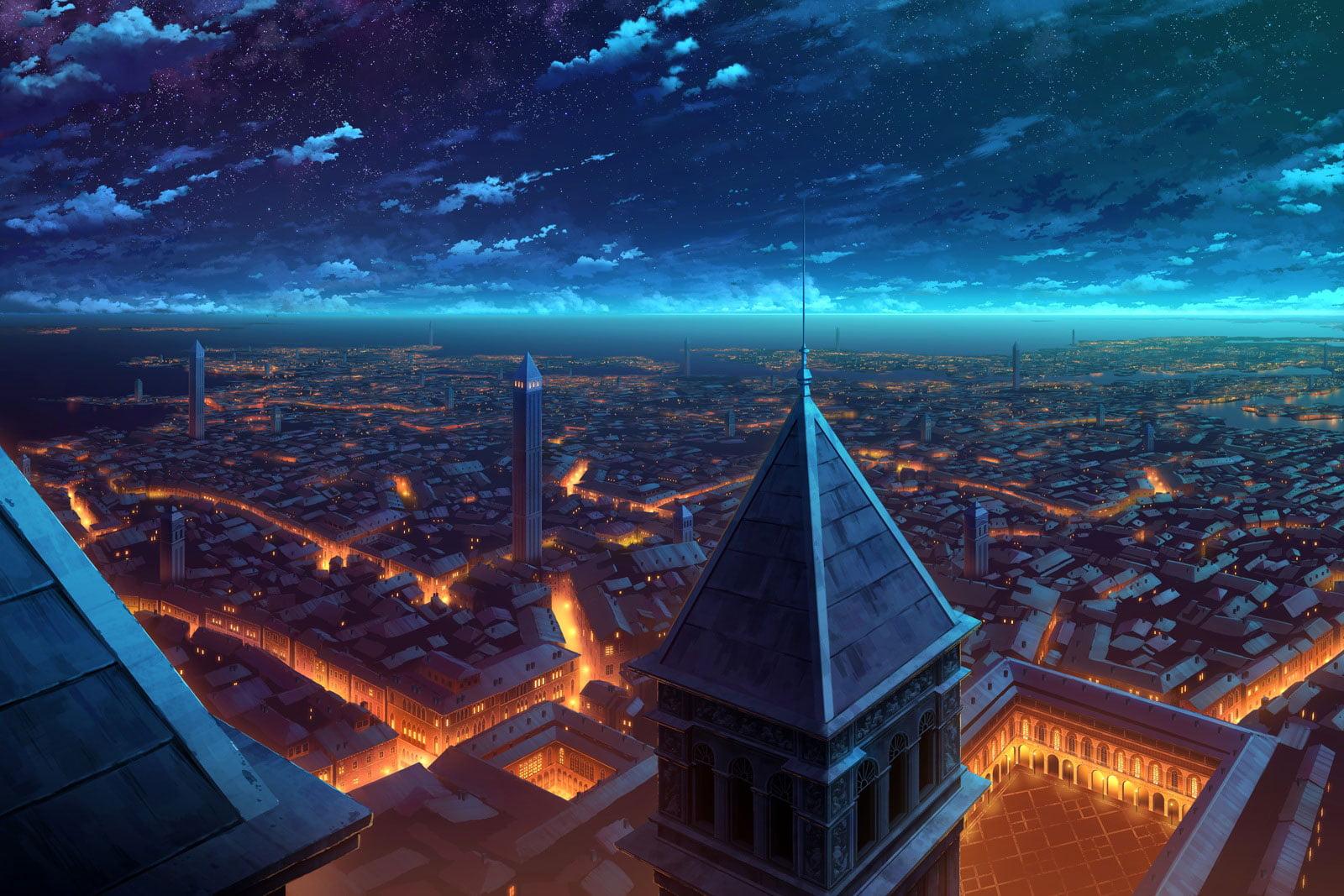 Anime Night City Wallpaper 1920X1080 Download