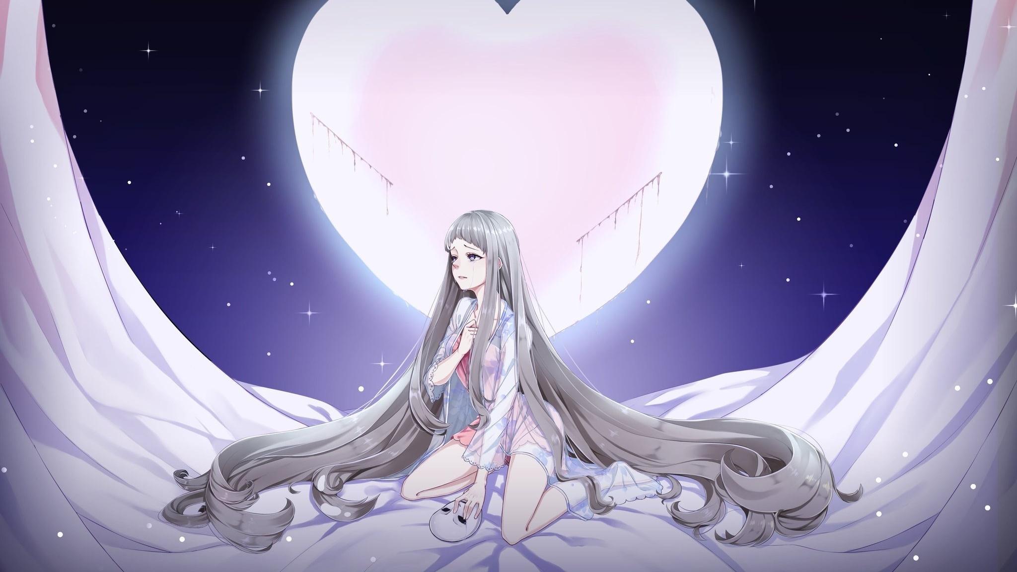 Cool Girl And Moon Anime Wallpapers Wallpaper Cave