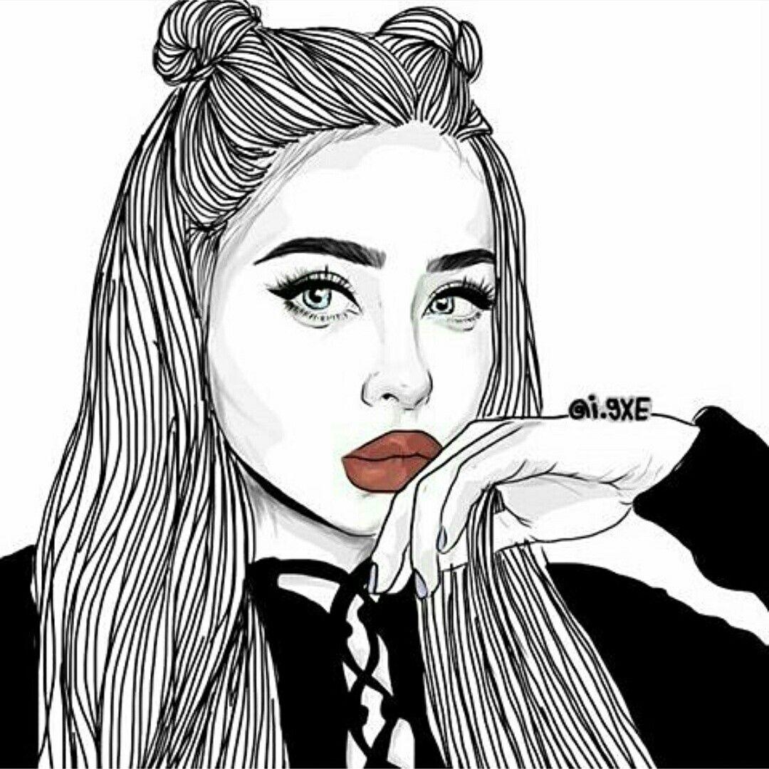 Cartoon Woman Black And White