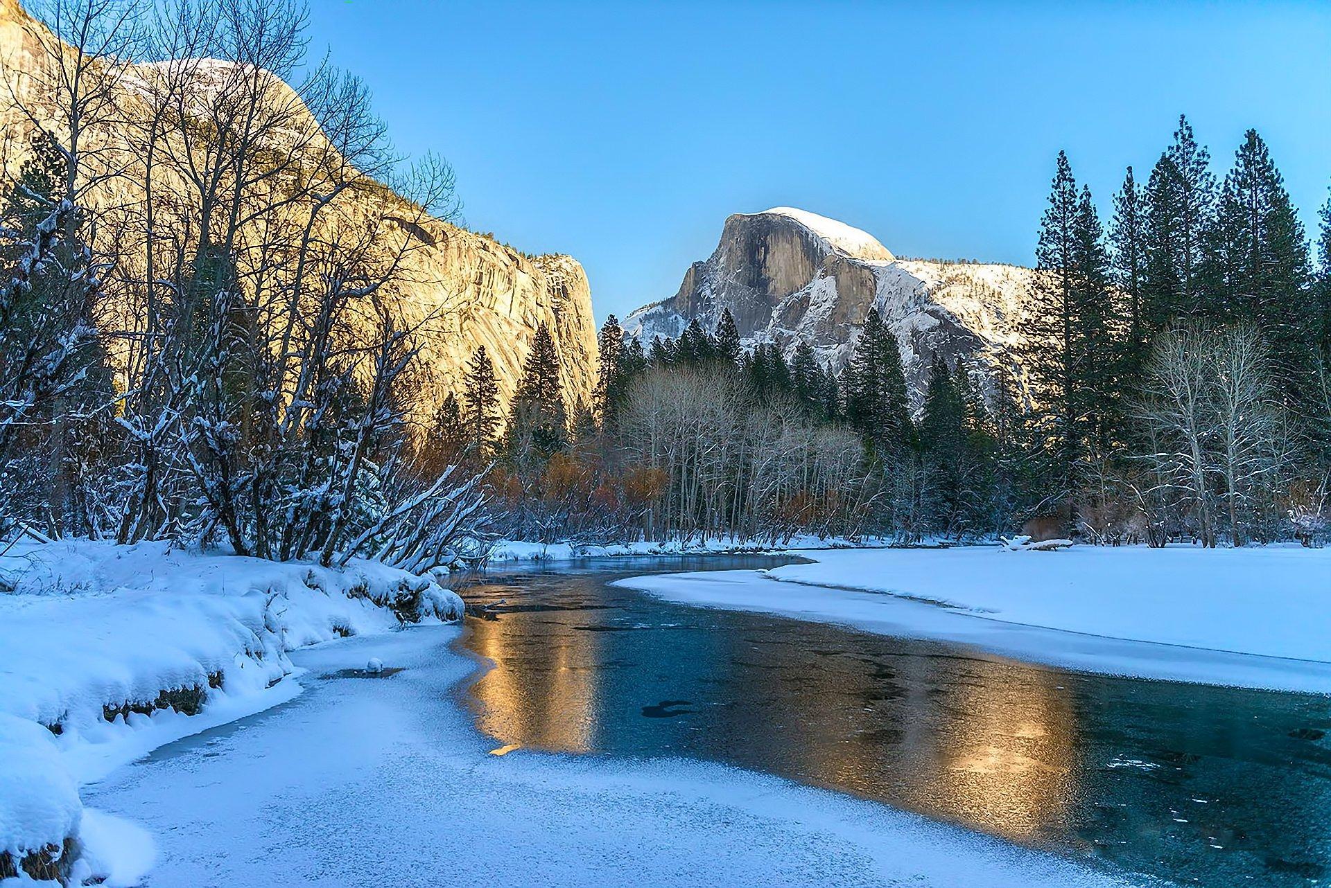 Yosemite River Winter Wallpapers Wallpaper Cave