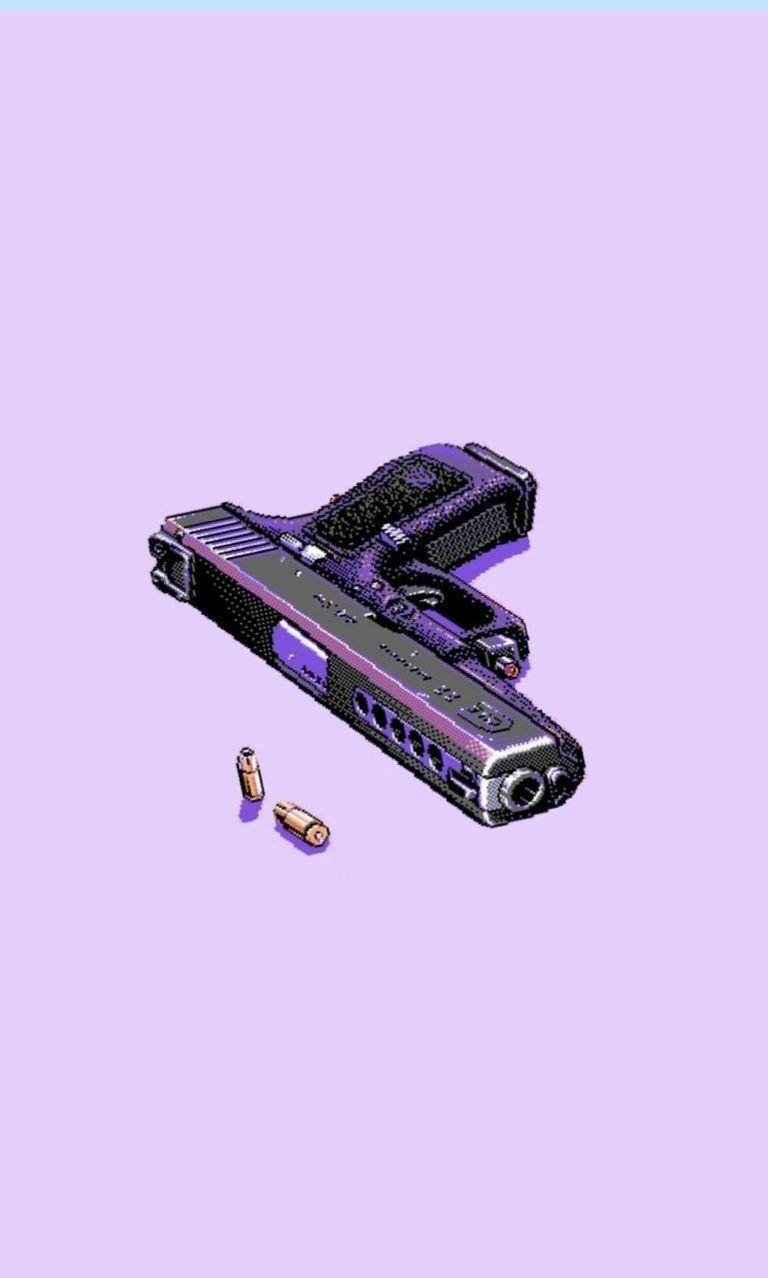 Blue Gun Aesthetic Wallpaper