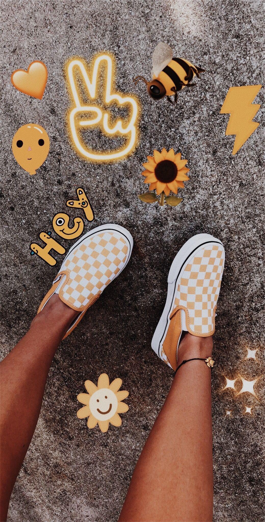Yellow Aesthetic Vans Wallpaper