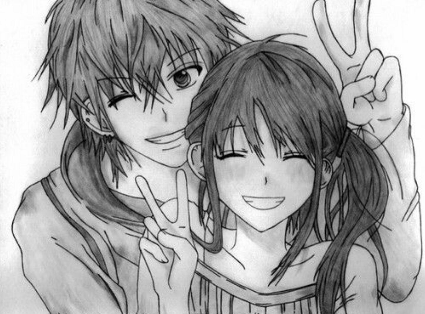 Black And White Anime Couple Wallpapers Wallpaper Cave