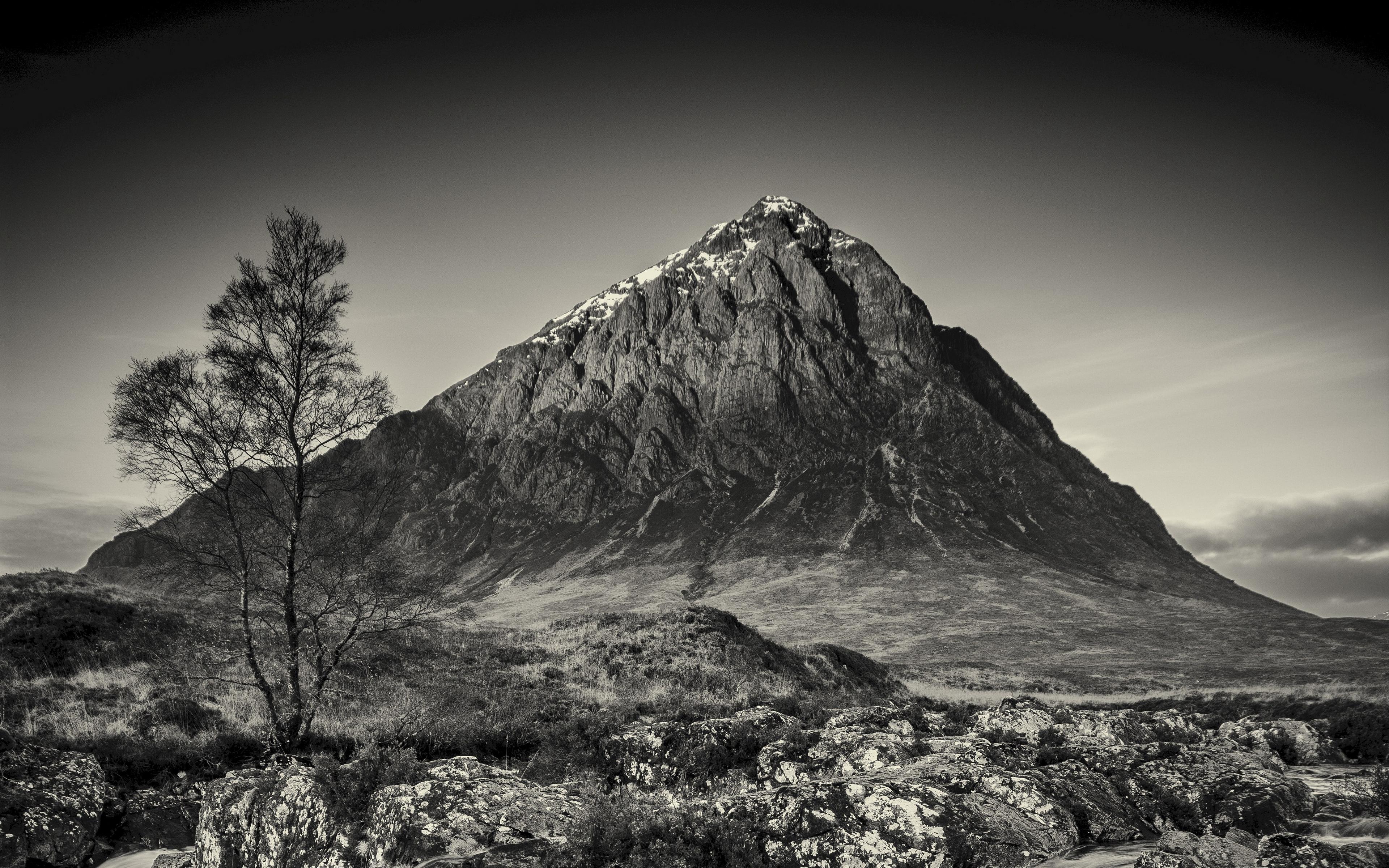 Mountain Waterfall Black And White Wallpapers Wallpaper Cave