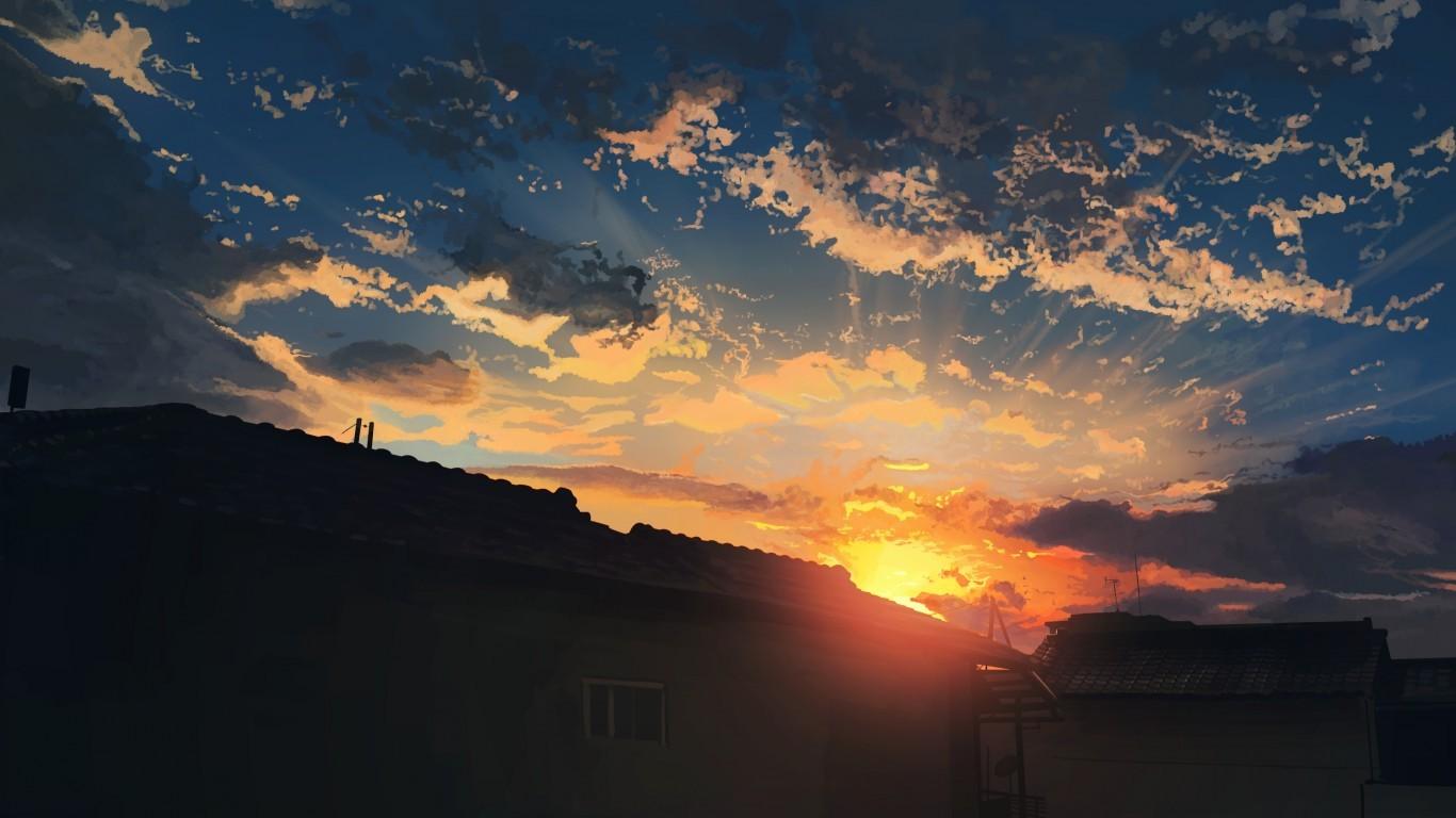 Aesthetic Anime Sunset Wallpapers Wallpaper Cave