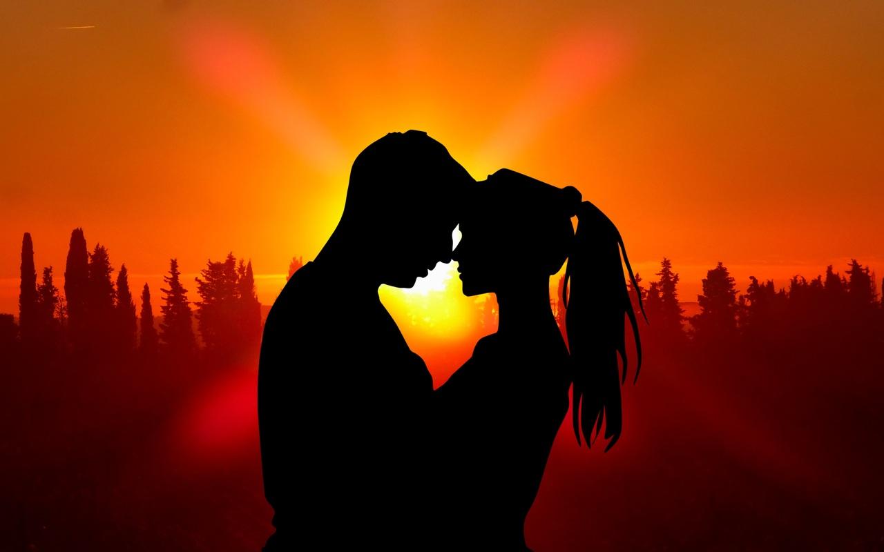 Love Couple Silhouette Sunset Wallpapers Wallpaper Cave