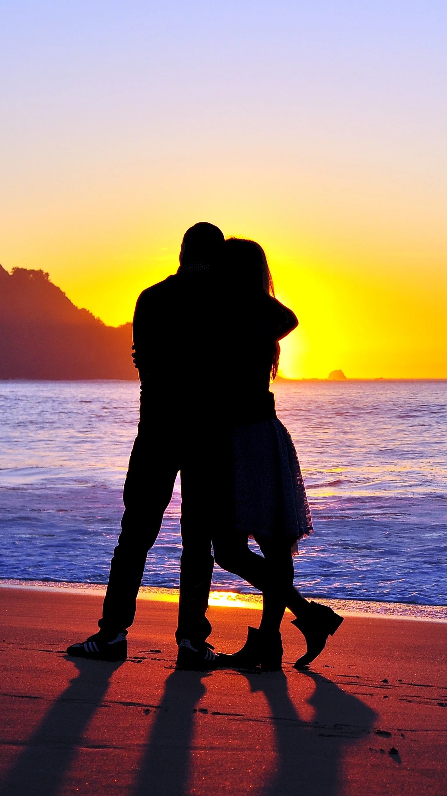 Love Couple Silhouette Sunset Wallpapers Wallpaper Cave