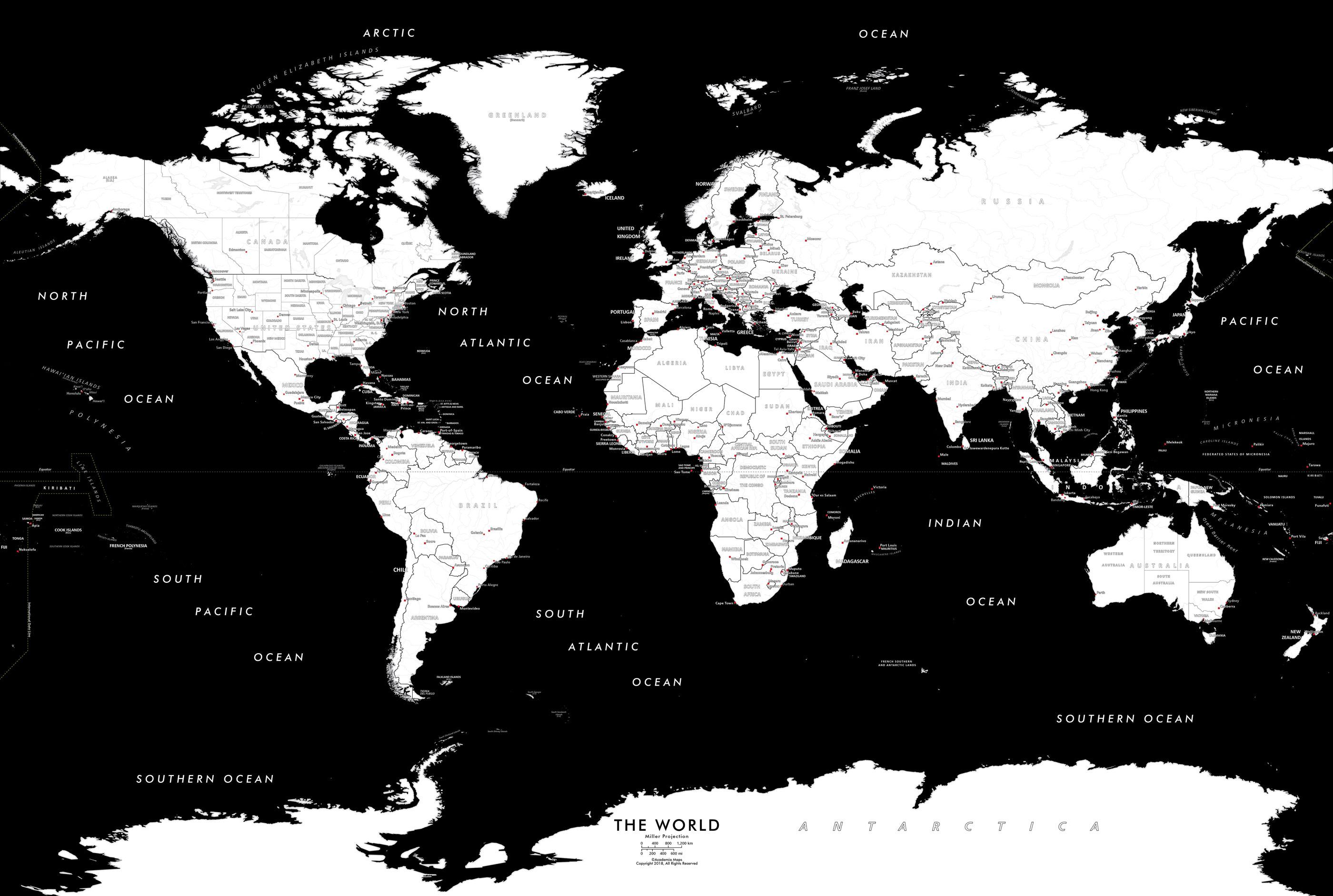 World Map Wallpapers Black Wallpaper Cave