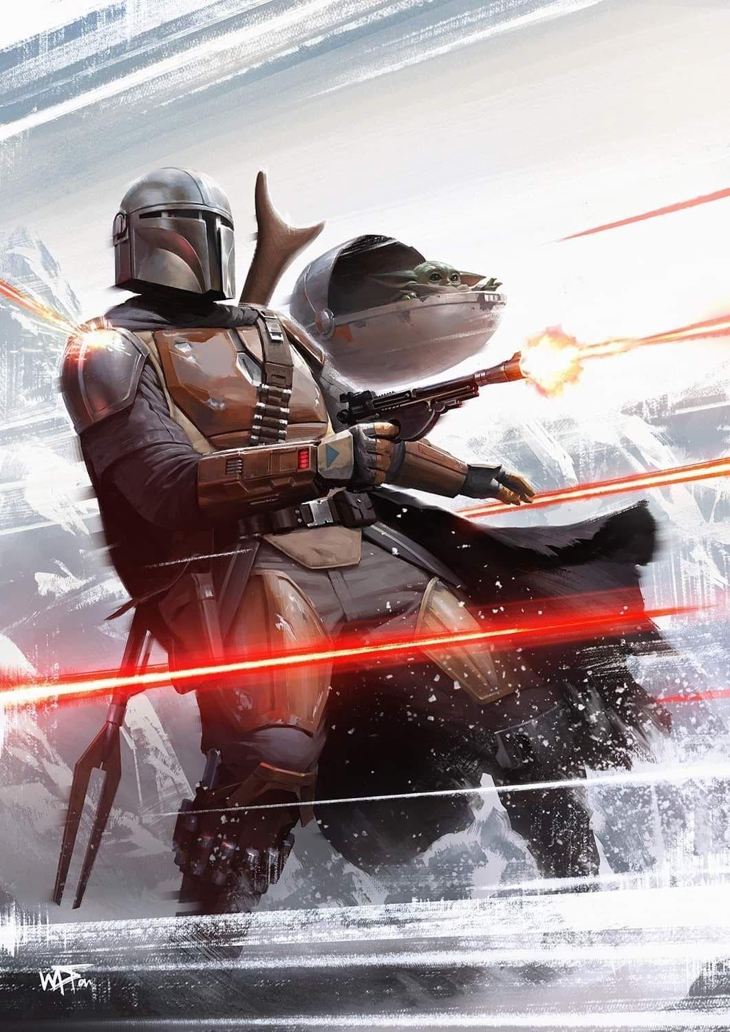 Baby Yoda And Mando Wallpapers Wallpaper Cave