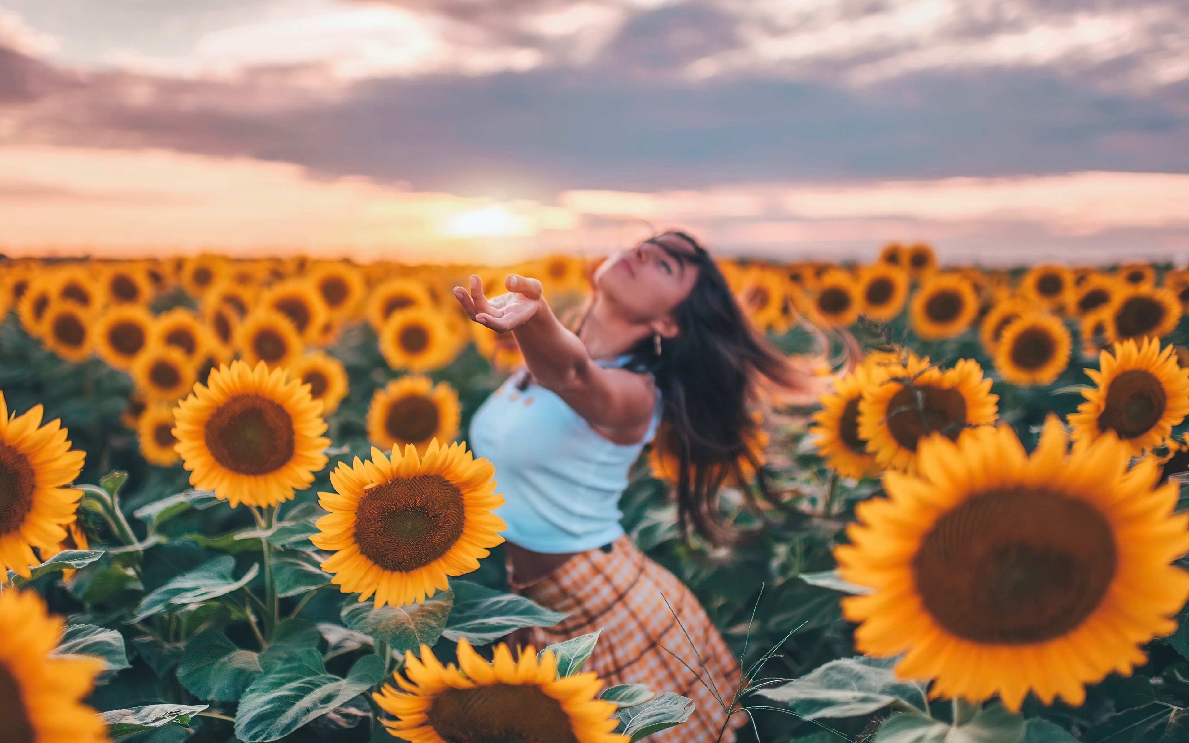 Sunflower Girl Wallpapers Wallpaper Cave