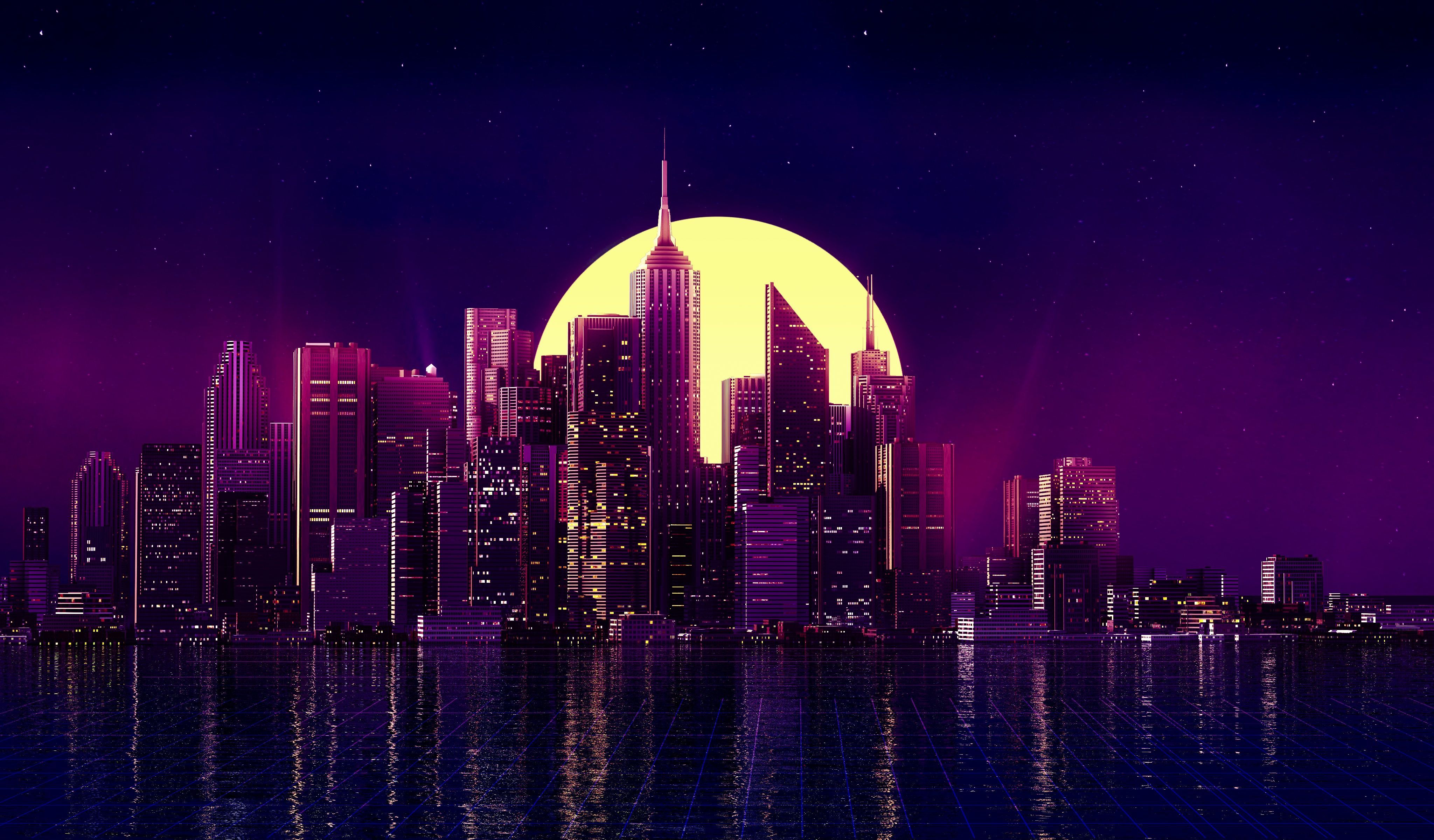 Dark Purple Town Wallpapers Wallpaper Cave